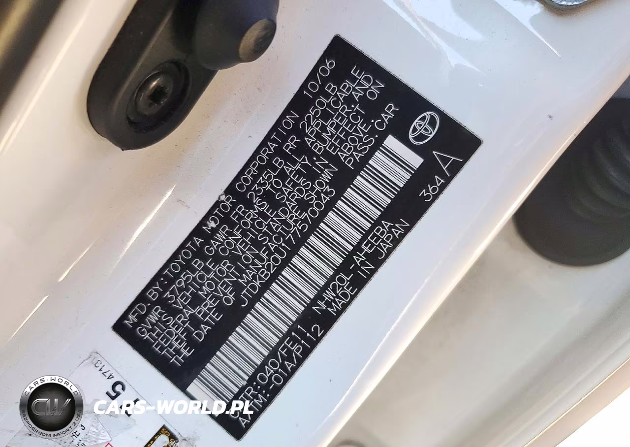 2007 Toyota Prius Base VIN:JTDKB20U177570043 - 12