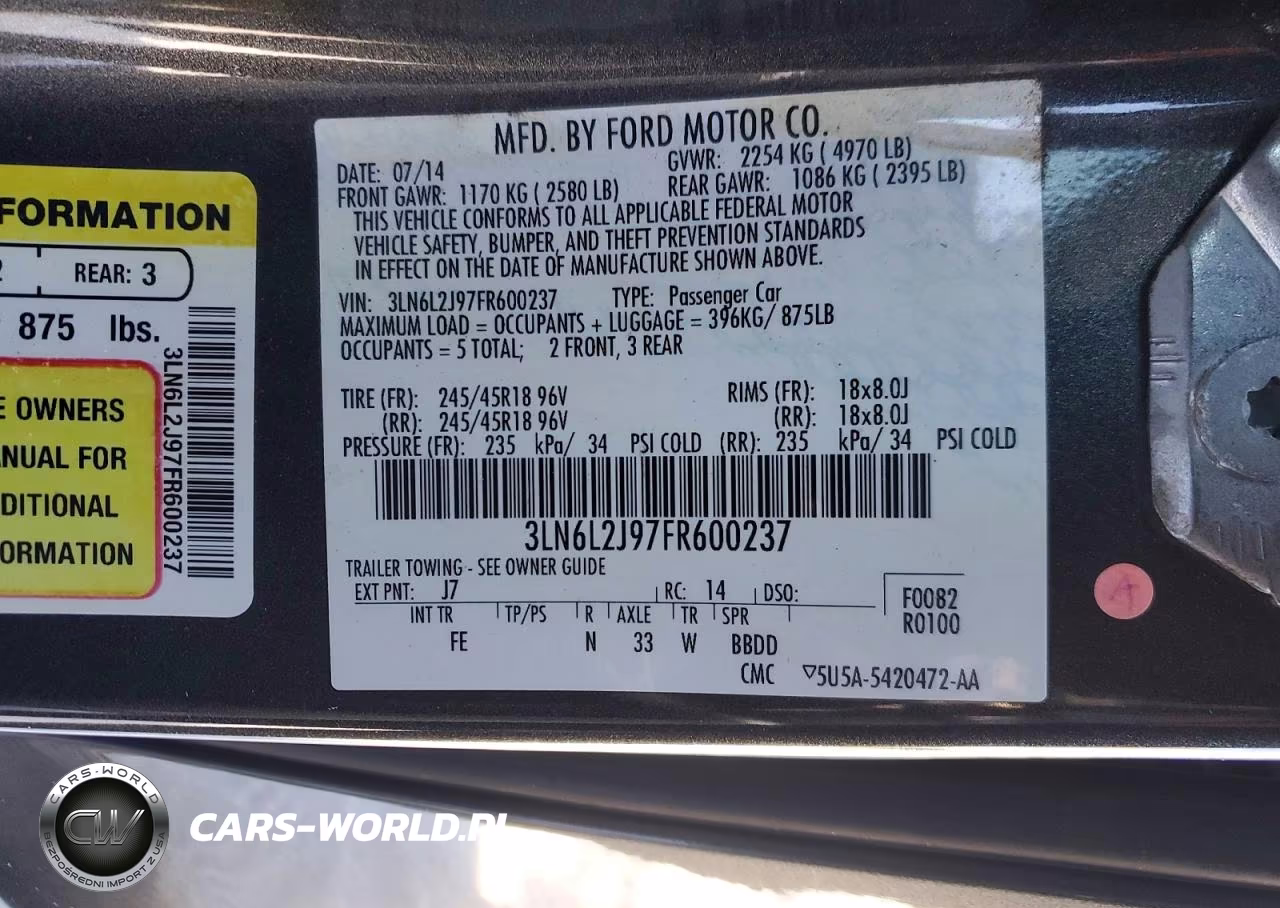 2015 Lincoln Mkz VIN:3LN6L2J97FR600237 - 13