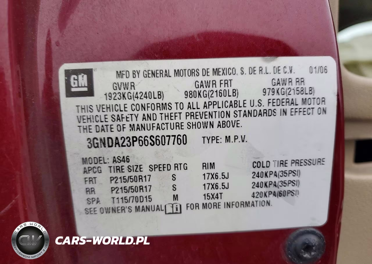 2006 Chevrolet Hhr Lt VIN:3GNDA23P66S607760 - 13