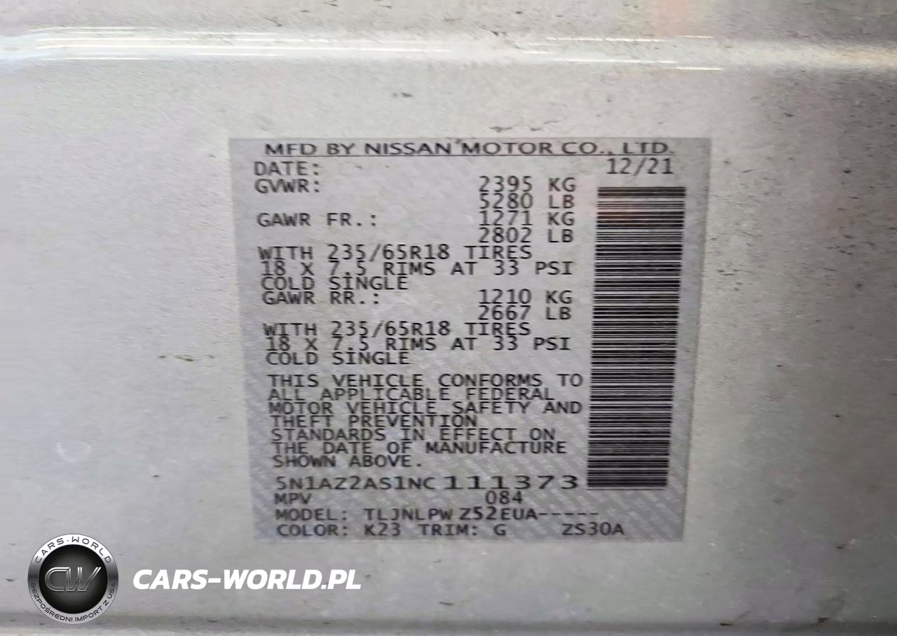 2022 Nissan Murano S VIN:5N1AZ2AS1NC111373 - 13