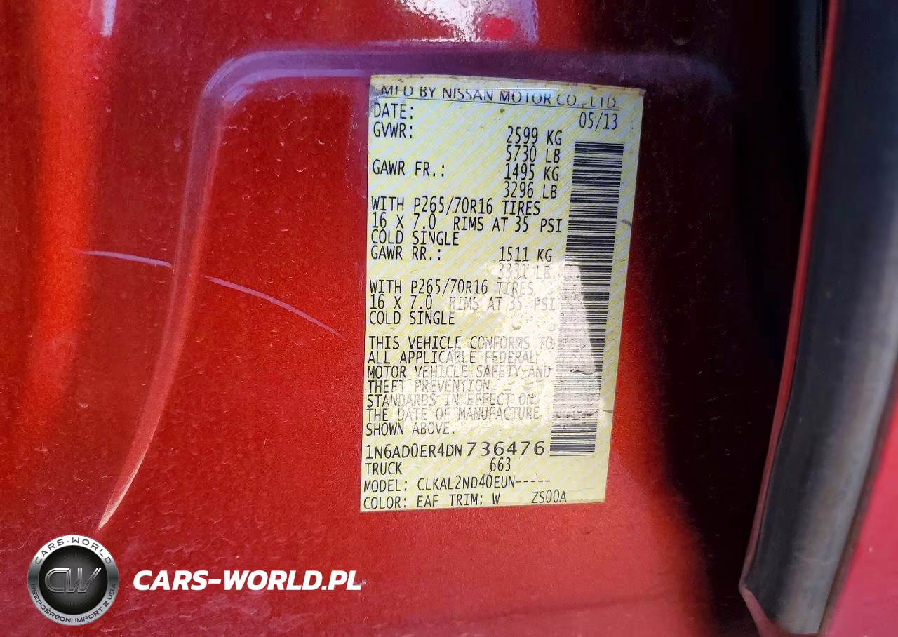 2013 Nissan Frontier S VIN:1N6AD0ER4DN736476 - 12