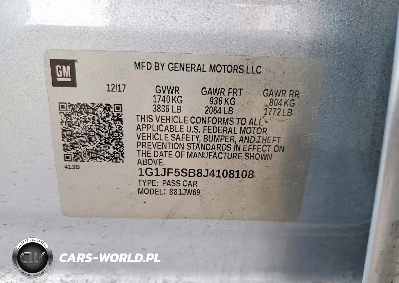 2018 Chevrolet Sonic Premier VIN:1G1JF5SB8J4108108 - 12