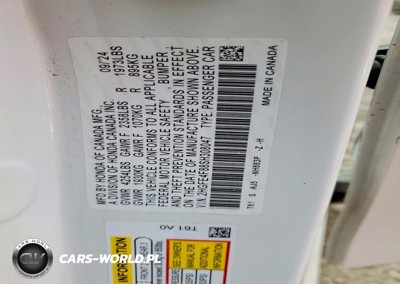 2025 Honda Civic Sport VIN:2HGFE4F88SH308047 - 12
