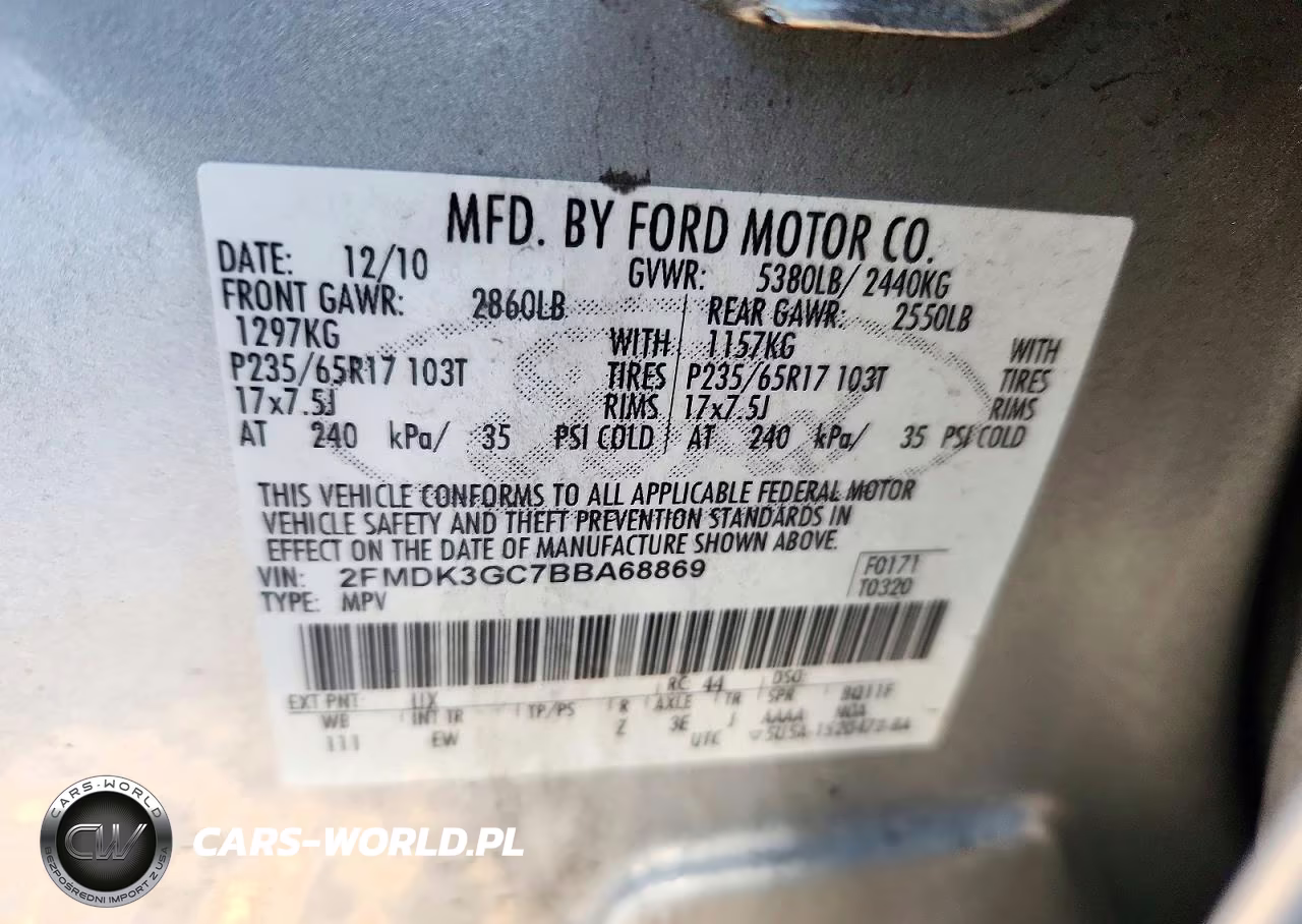 2011 Ford Edge Se VIN:2FMDK3GC7BBA68869 - 13