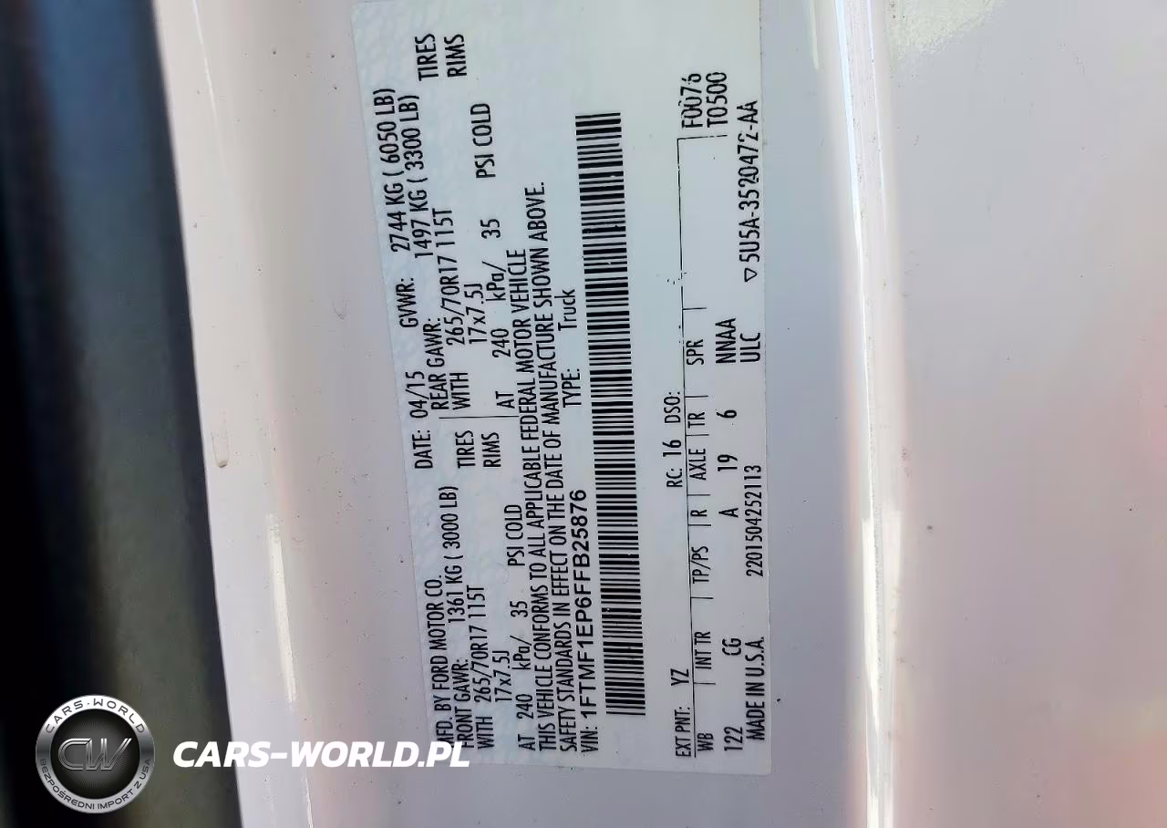 2015 Ford F150 VIN:1FTMF1EP6FFB25876 - 13