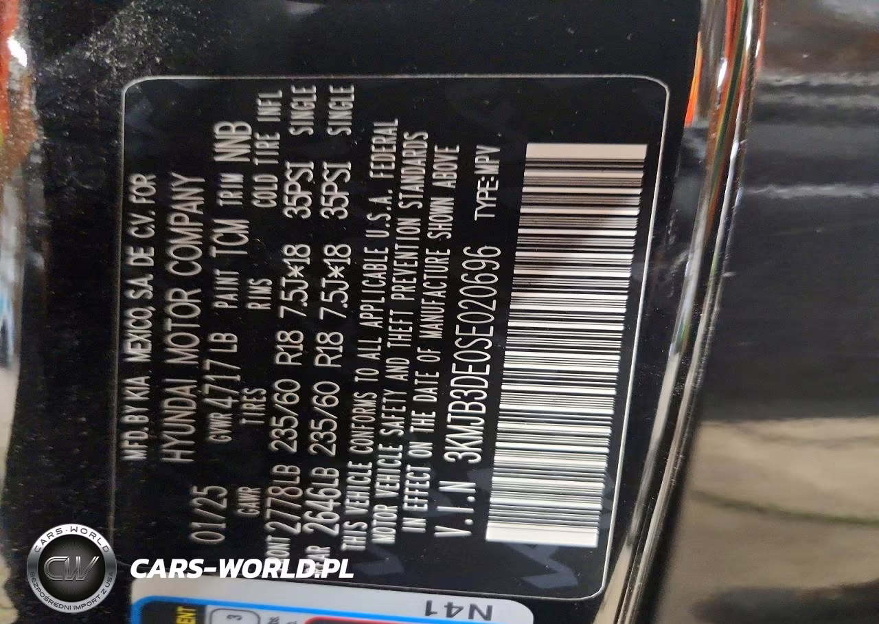 2025 Hyundai Tucson Sel VIN:3KMJB3DE0SE020696 - 13