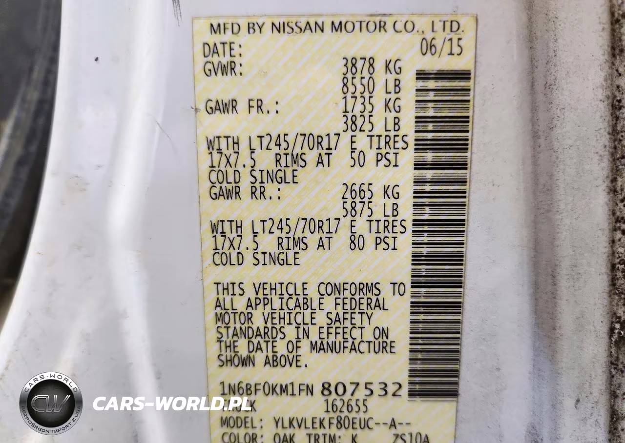2015 Nissan Nv 1500 Sv VIN:1N6BF0KM1FN807532 - 13