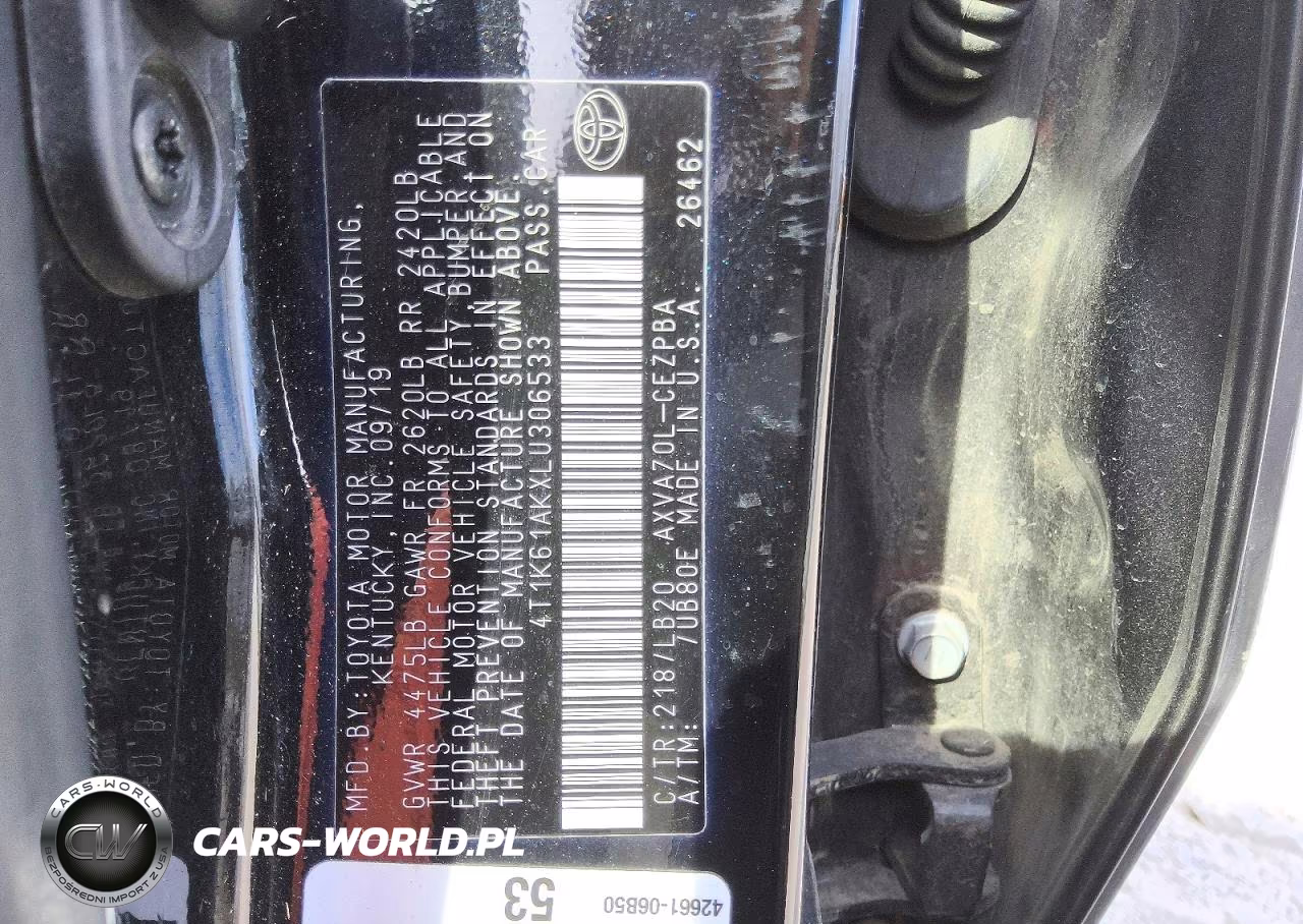 2020 Toyota Camry Xse VIN:4T1K61AKXLU306533 - 12