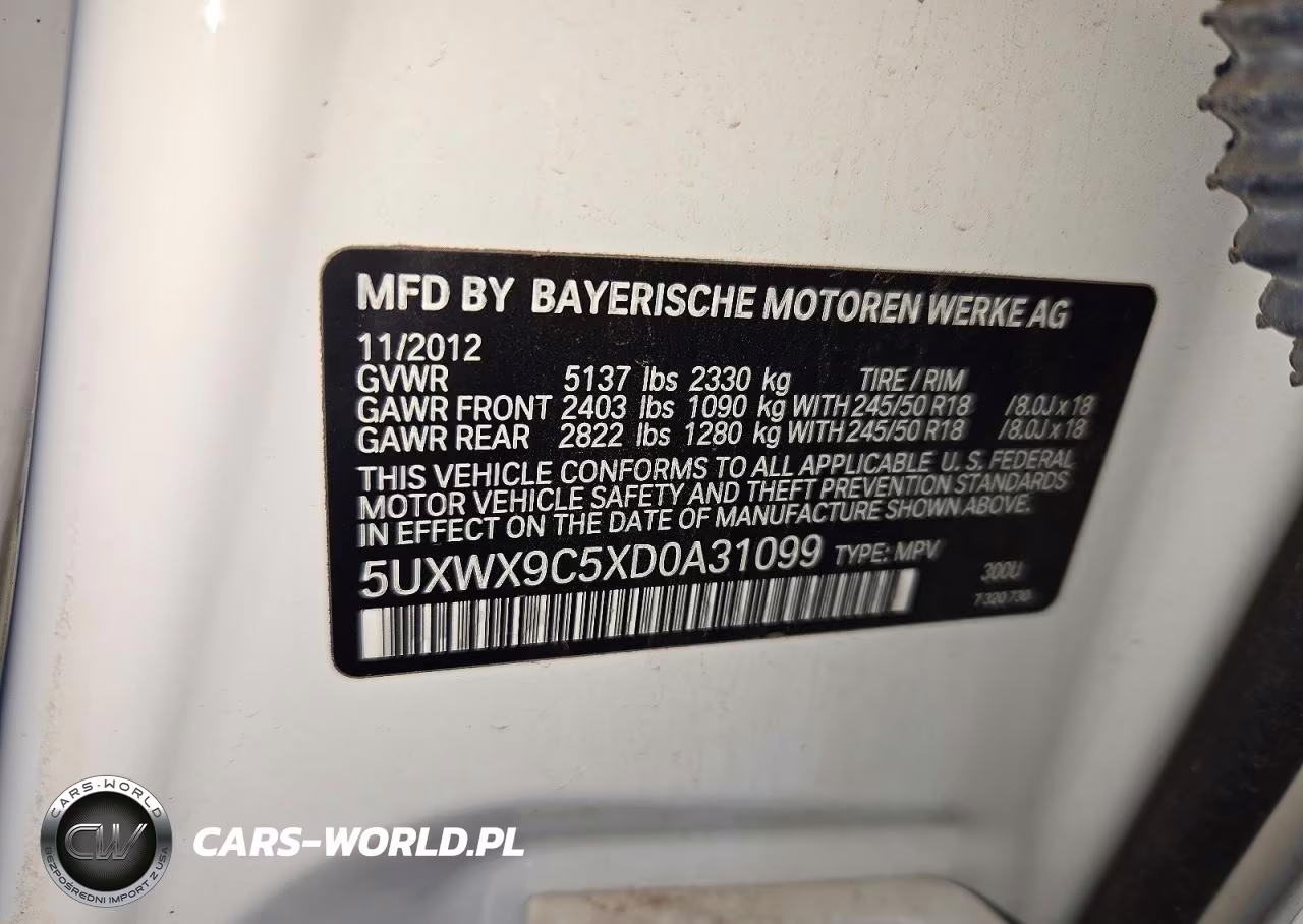 2013 BMW X3 xDrive28I VIN:5UXWX9C5XD0A31099 - 12