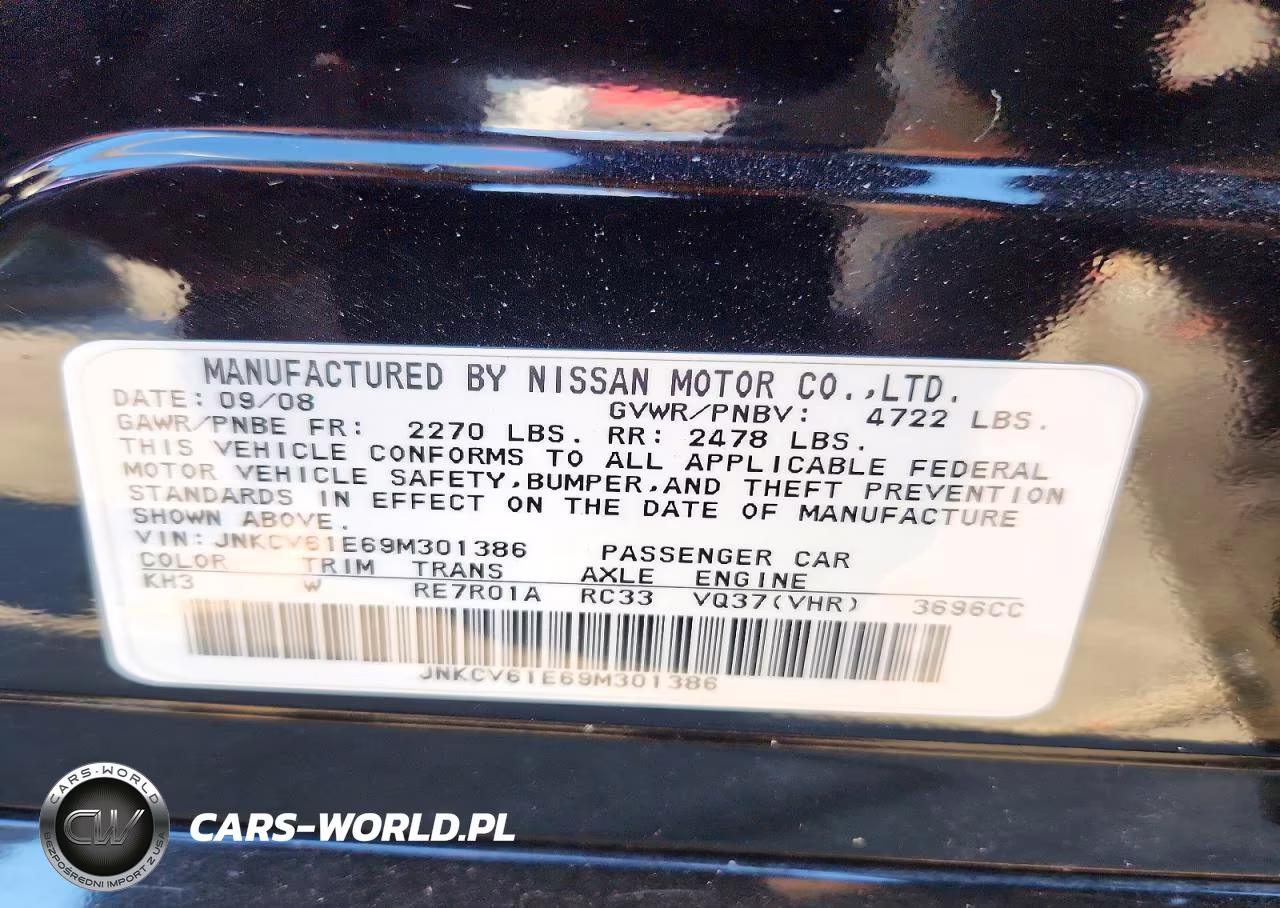 2009 Infiniti G37 Sedan Base VIN:JNKCV61E69M301386 - 13