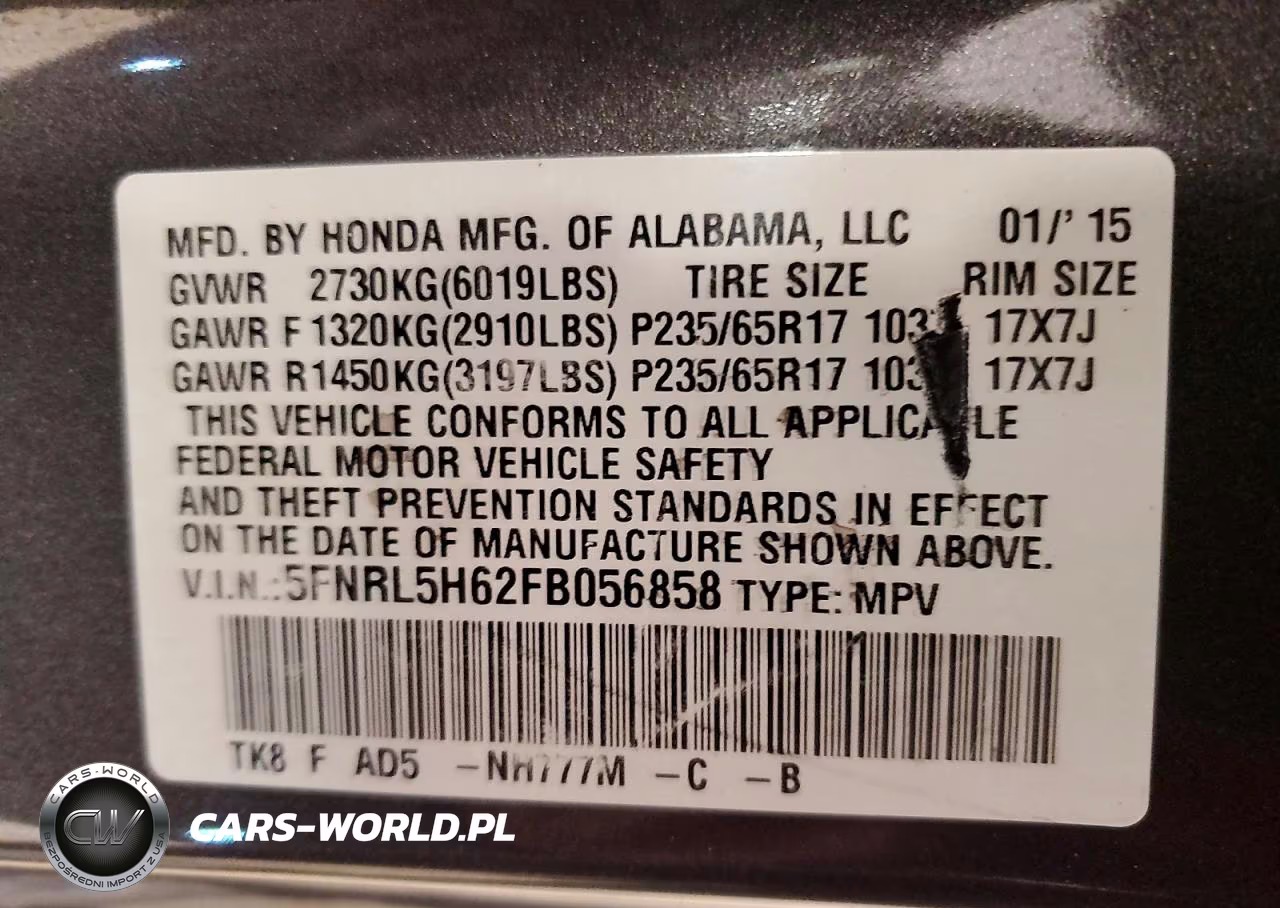 2015 Honda Odyssey Exl VIN:5FNRL5H62FB056858 - 13