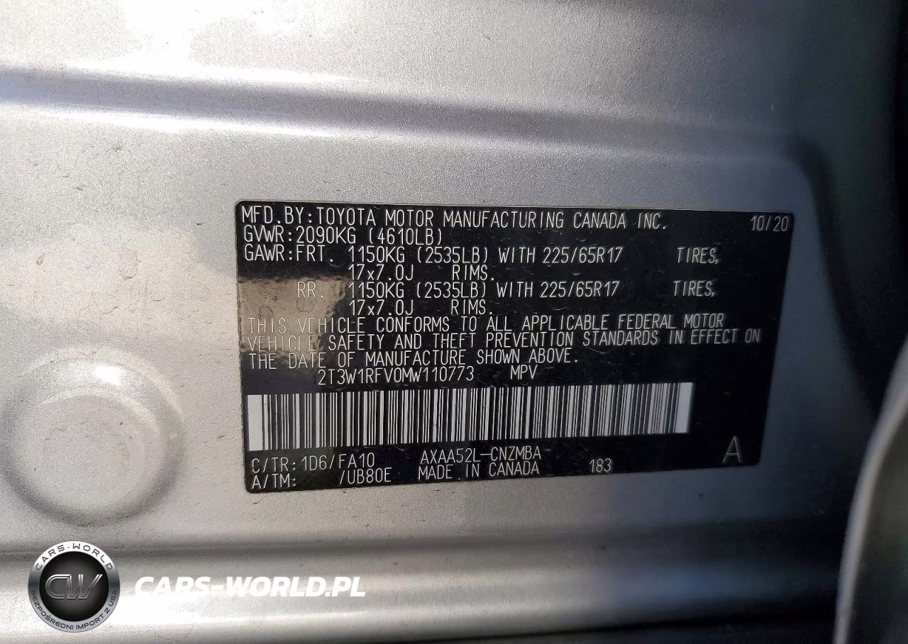 2021 Toyota Rav4 Xle VIN:2T3W1RFV0MW110773 - 13