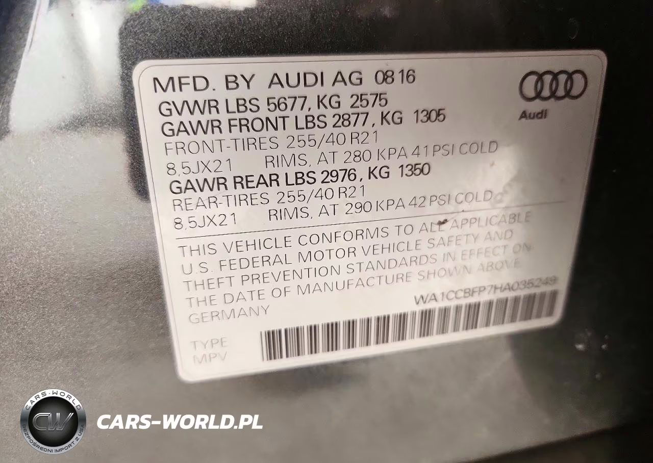 2017 Audi Sq5 Premium Plus VIN:WA1CCBFP7HA035249 - 13