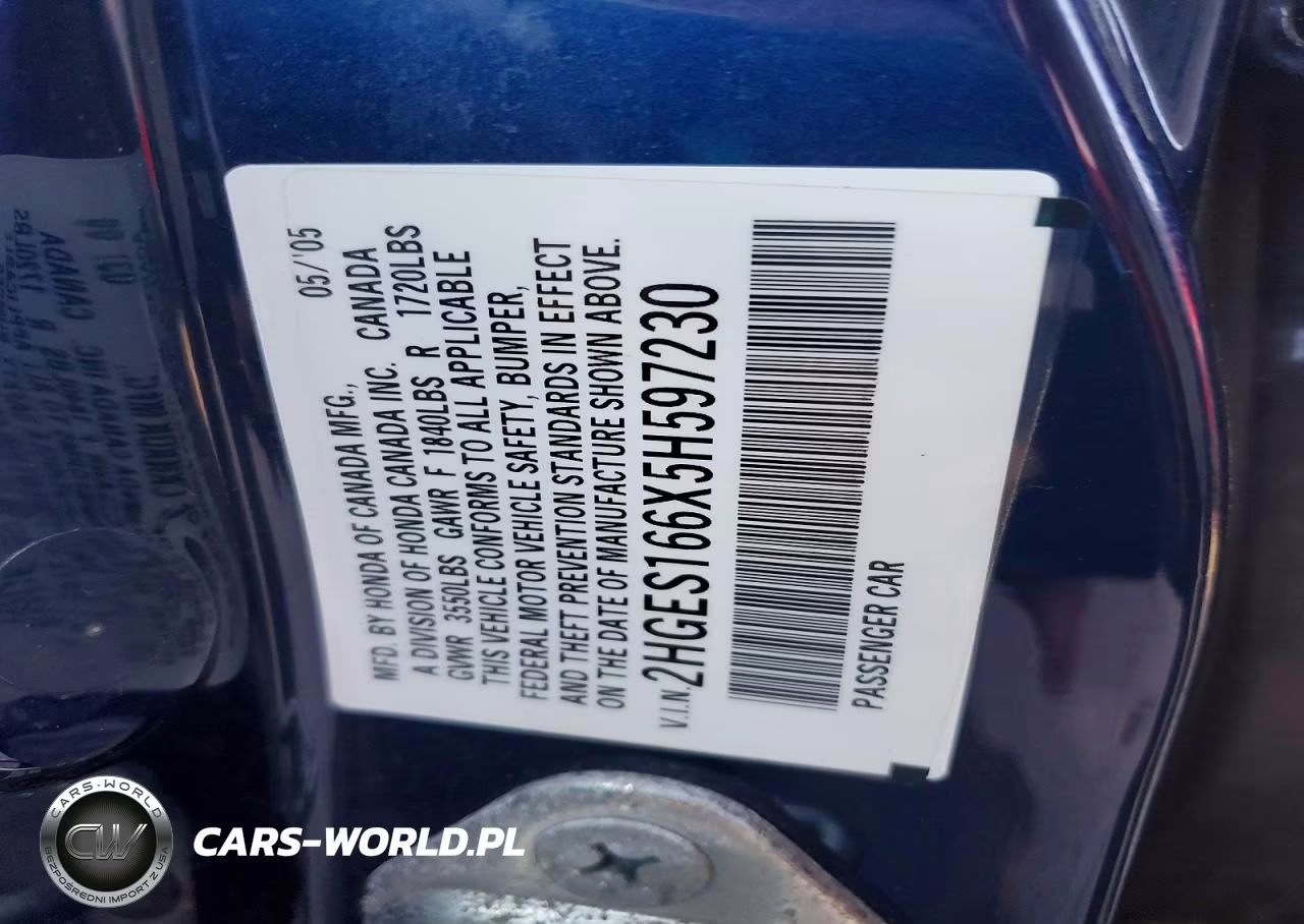 2005 Honda Civic Lx VIN:2HGES166X5H597230 - 12