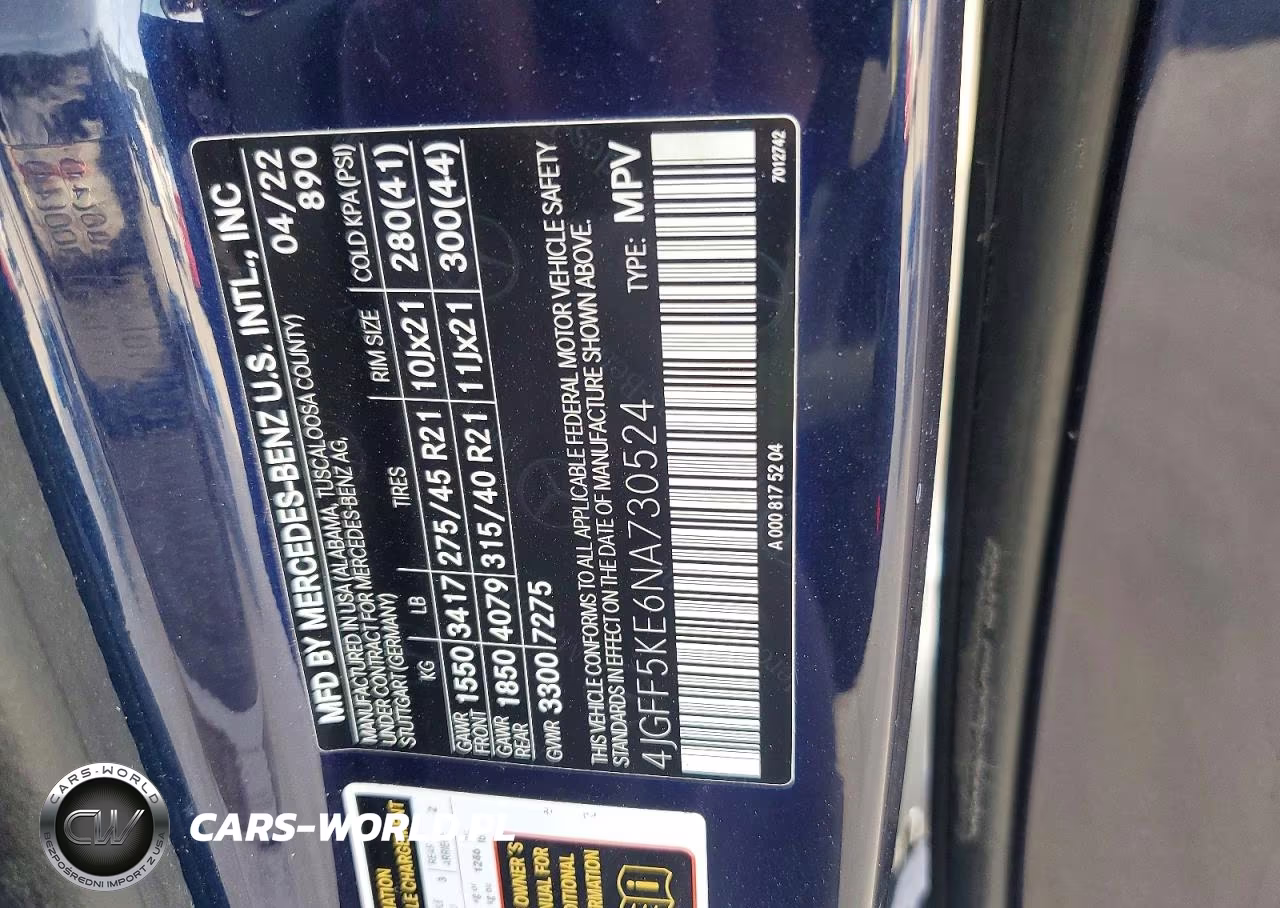 2022 Mercedes-Benz Gls 450 4Matic VIN:4JGFF5KE6NA730524 - 13