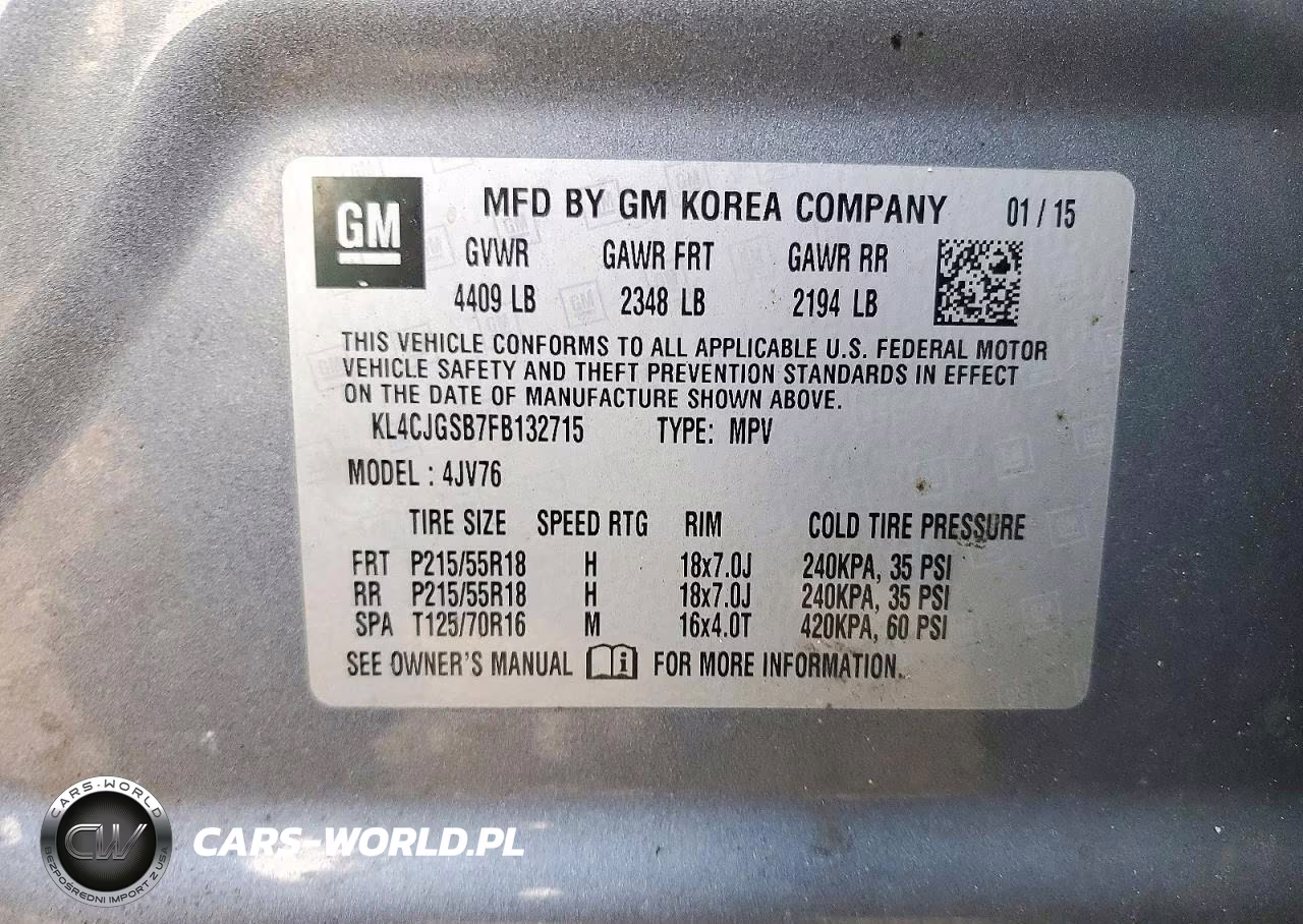2015 Buick Encore VIN:KL4CJGSB7FB132715 - 13