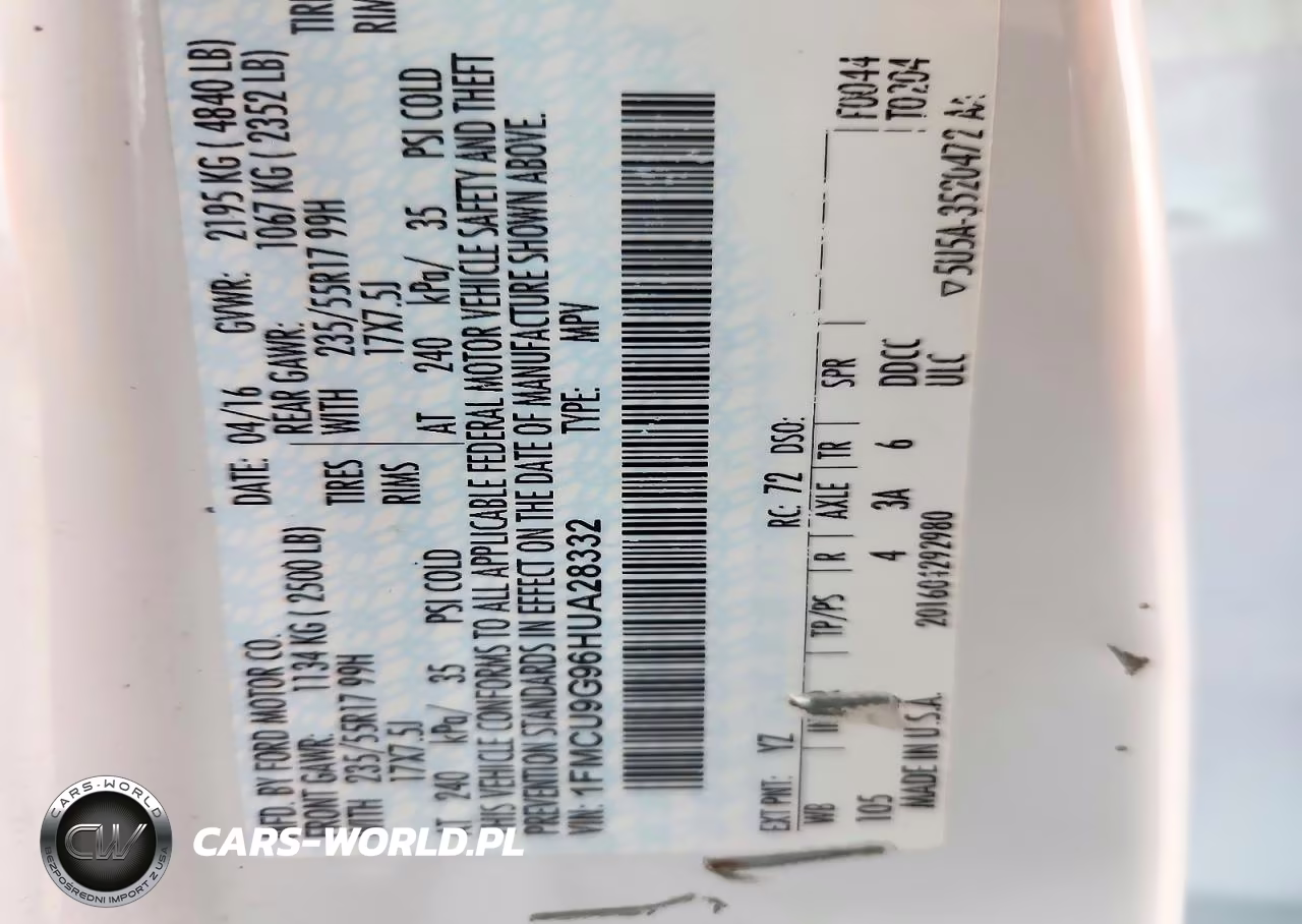 2017 Ford Escape Se VIN:1FMCU9G96HUA28332 - 12