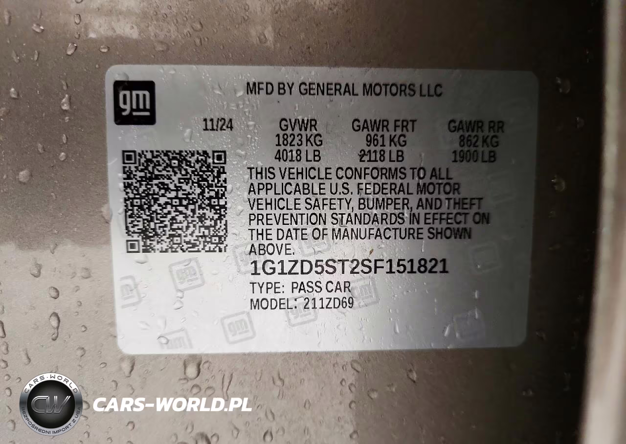 2025 Chevrolet Malibu Lt VIN:1G1ZD5ST2SF151821 - 12