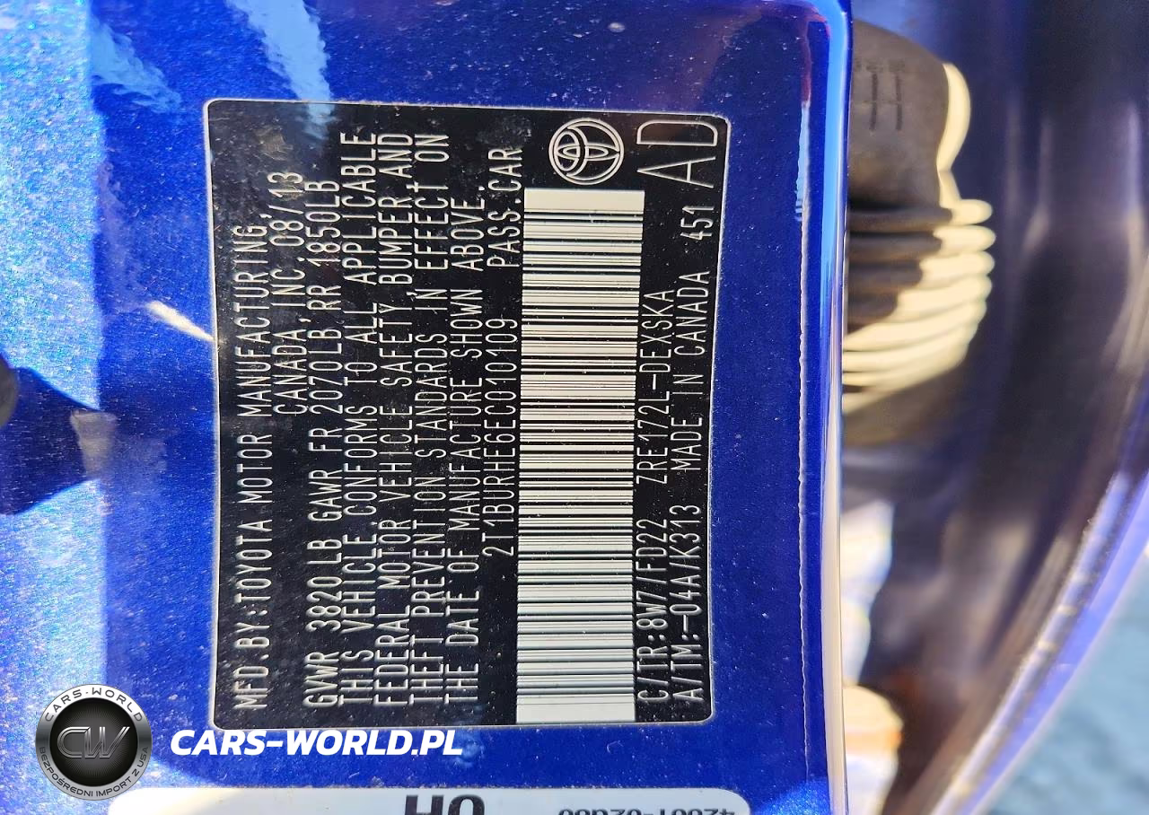 2014 Toyota Corolla S Plus VIN:2T1BURHE6EC010109 - 13