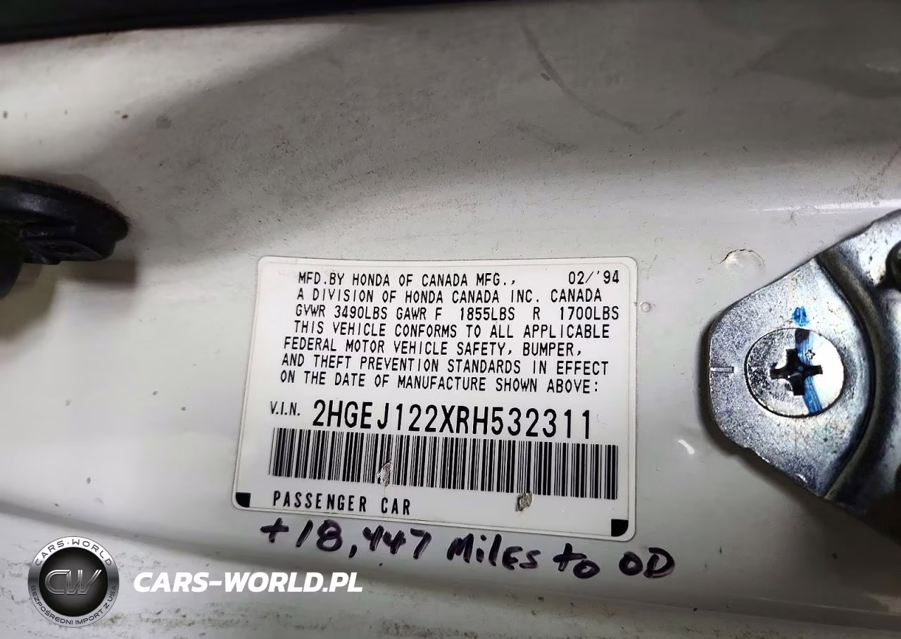1994 Honda Civic Ex VIN:2HGEJ122XRH532311 - 12