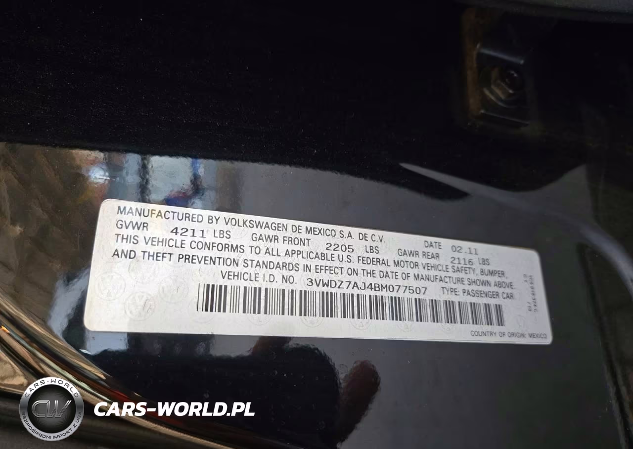 2011 Volkswagen Jetta Se VIN:3VWDZ7AJ4BM077507 - 12