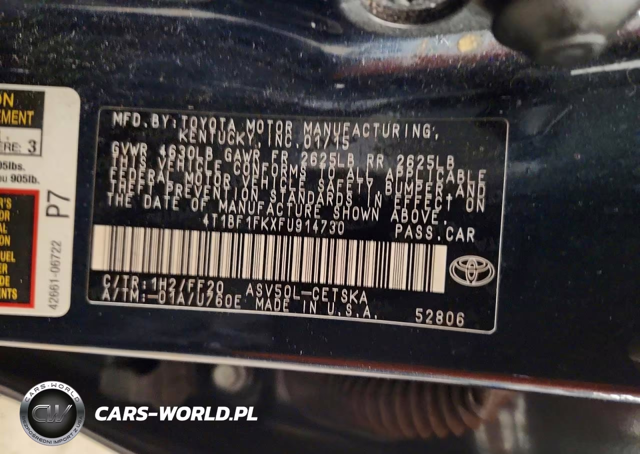 2015 Toyota Camry Se VIN:4T1BF1FKXFU914730 - 12