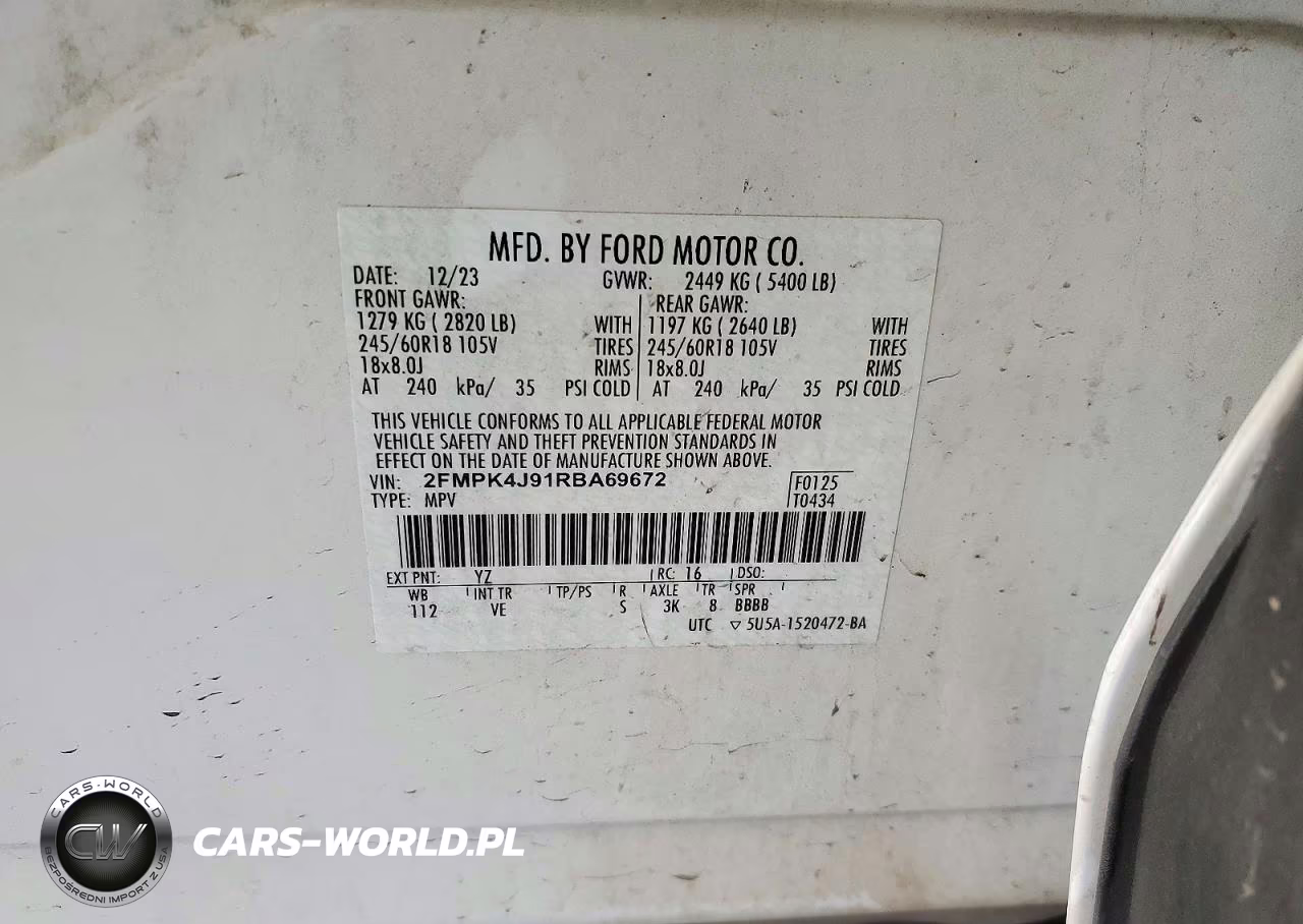 2024 Ford Edge Sel VIN:2FMPK4J91RBA69672 - 13