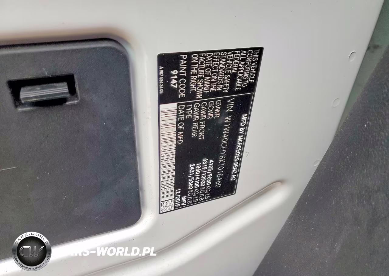 2019 Mercedes Benz Sprinter 2500 Delivery Van VIN:W1W40CHY8KT018460 - 12