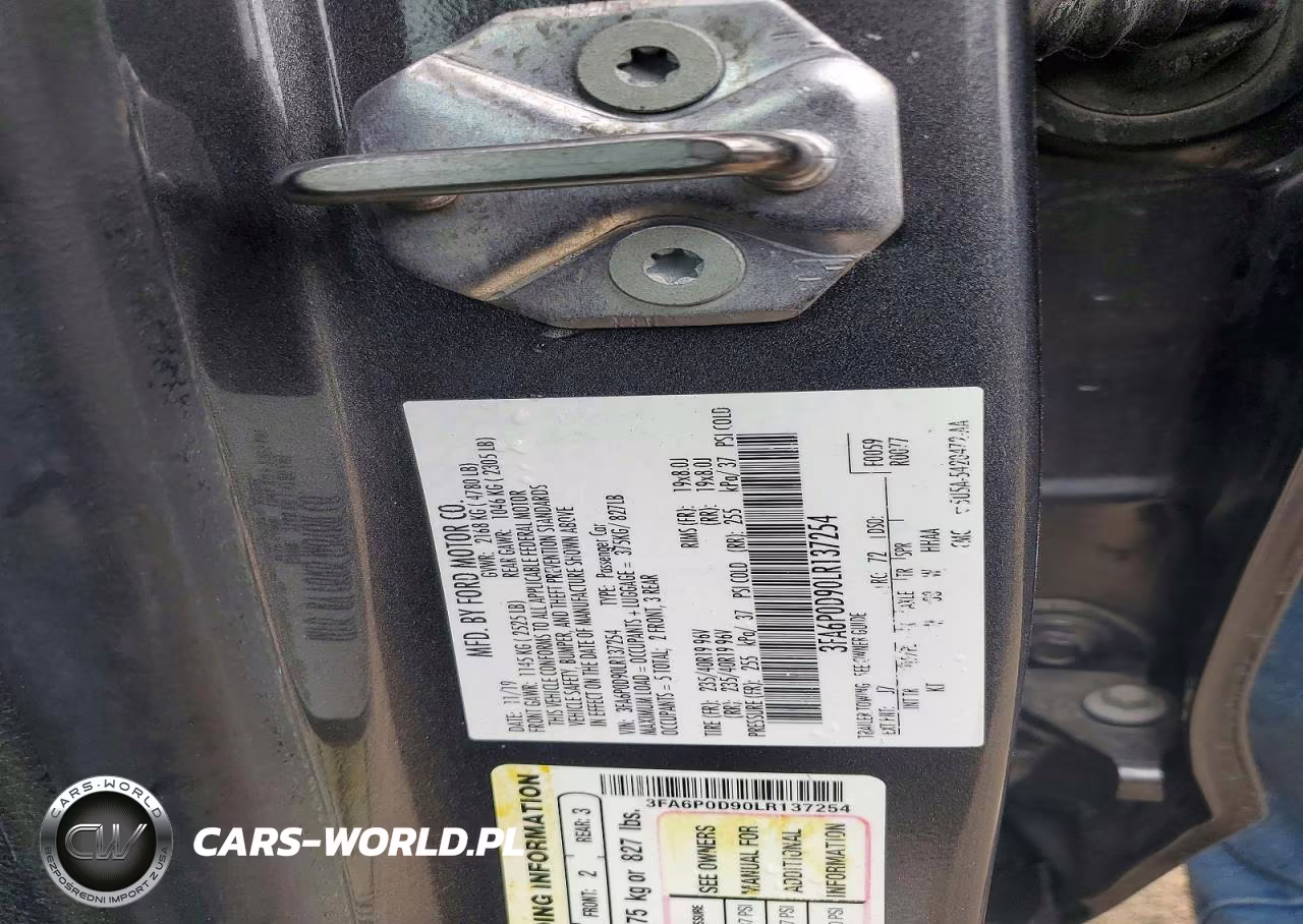 2020 Ford Fusion Titanium VIN:3FA6P0D90LR137254 - 12