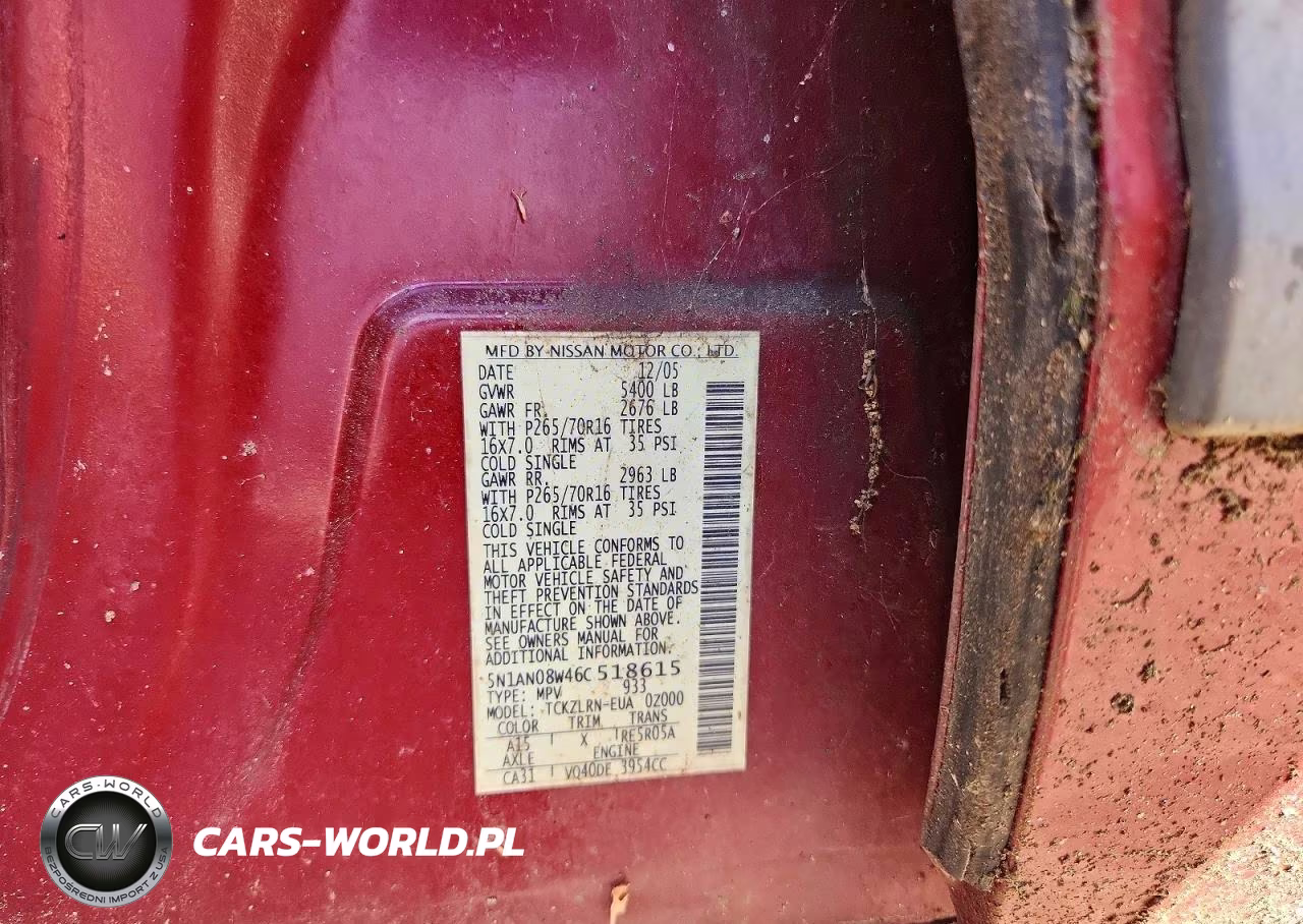 2006 Nissan Xterra X VIN:5N1AN08W46C518615 - 12