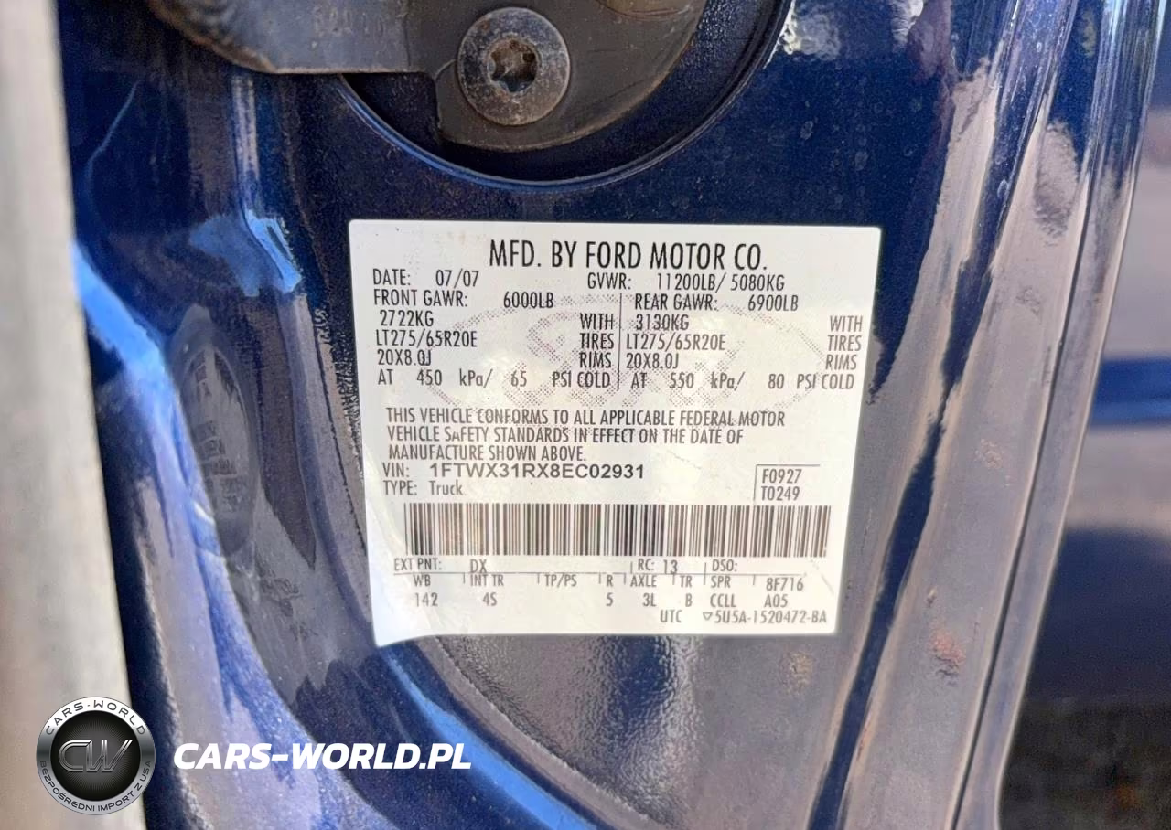 2008 Ford F-350 Fx4-Lariat-Xl-Xlt VIN:1FTWX31RX8EC02931 - 10
