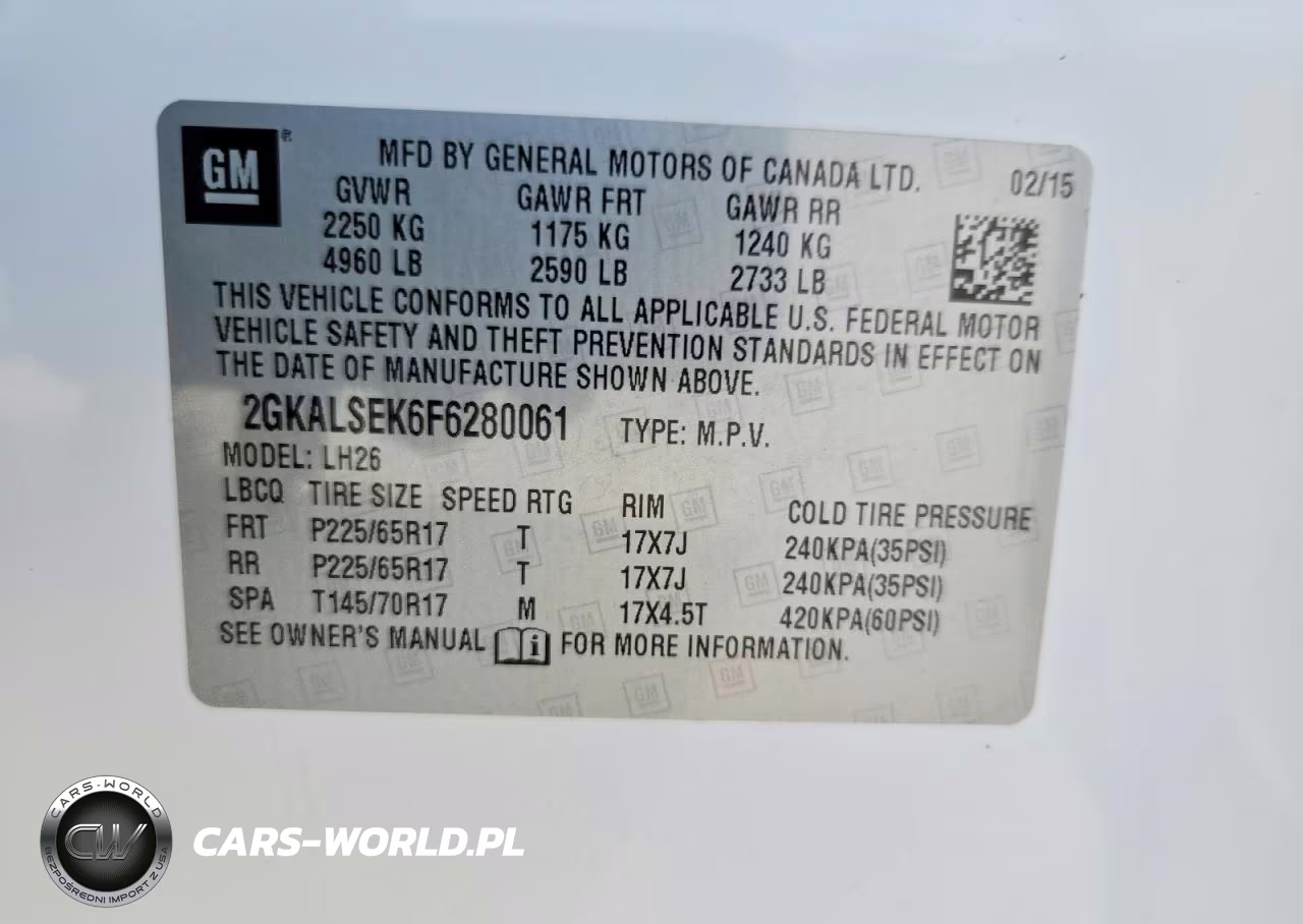 2015 GMC Terrain Slt VIN:2GKALSEK6F6280061 - 14