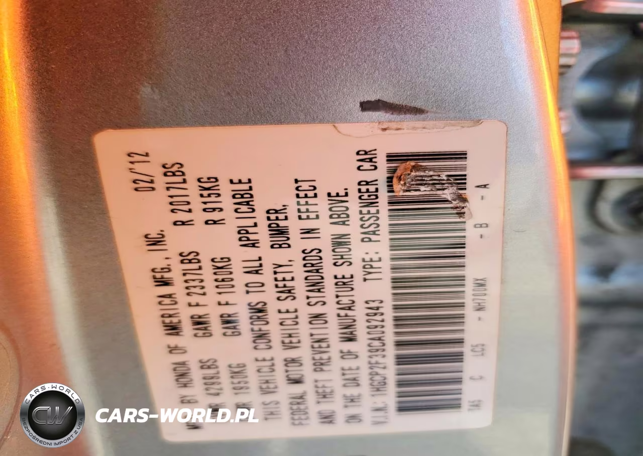2012 Honda Accord Lx VIN:1HGCP2F39CA092943 - 12