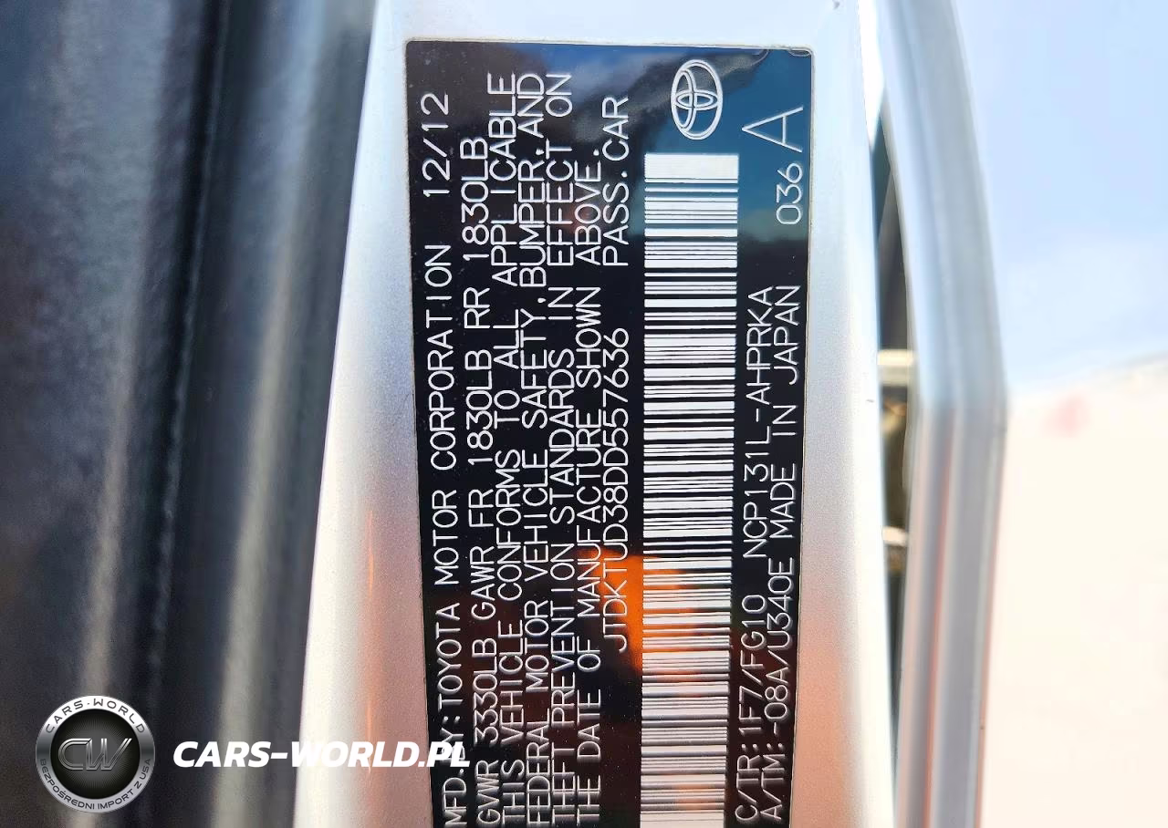 2013 Toyota Yaris 5-Door Le VIN:JTDKTUD38DD557636 - 12