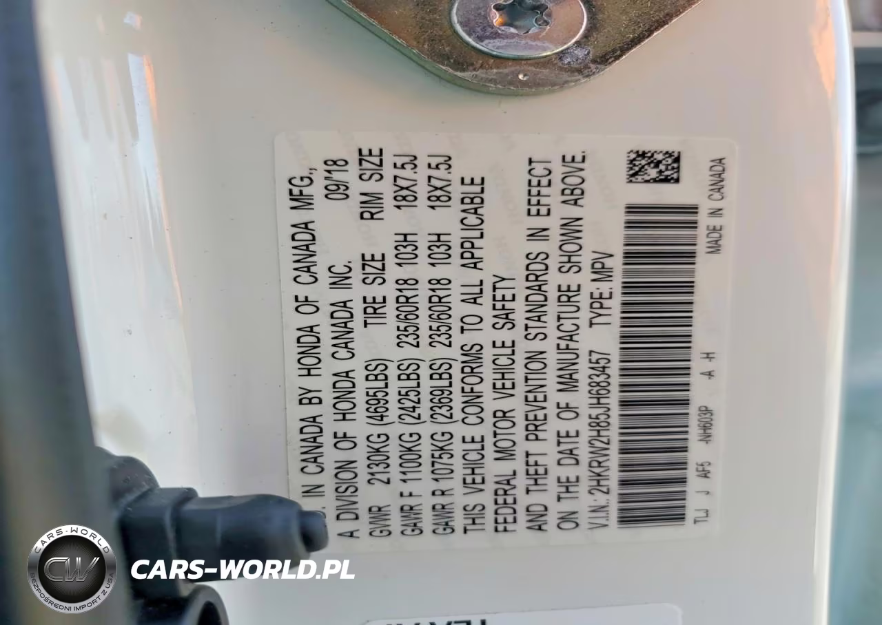 2018 Honda Cr-V Exl VIN:2HKRW2H85JH683457 - 13