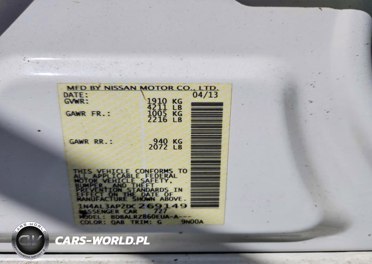 2013 Nissan Altima 2.5 S VIN:1N4AL3AP2DC269149 - 13
