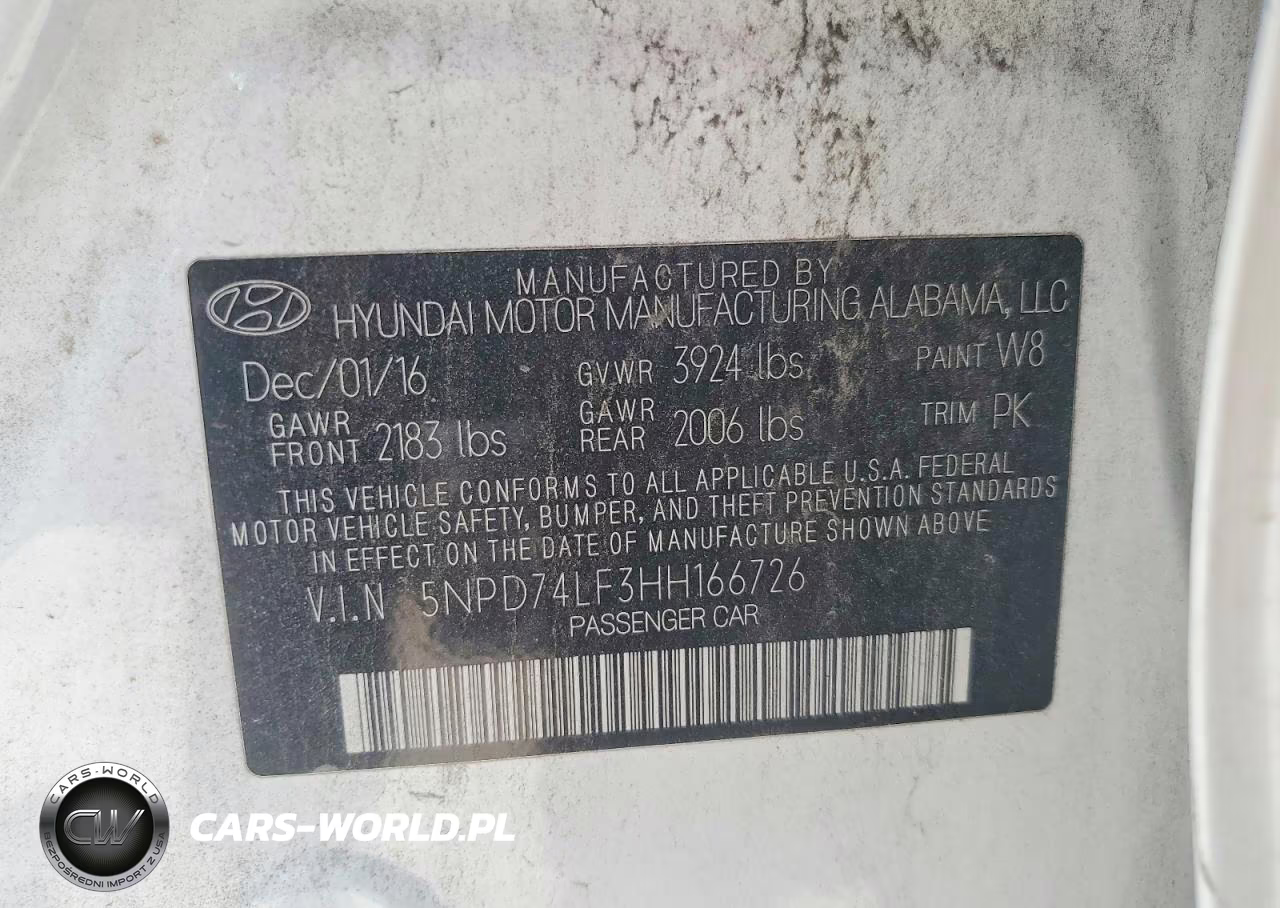 2017 Hyundai Elantra Se VIN:5NPD74LF3HH166726 - 12