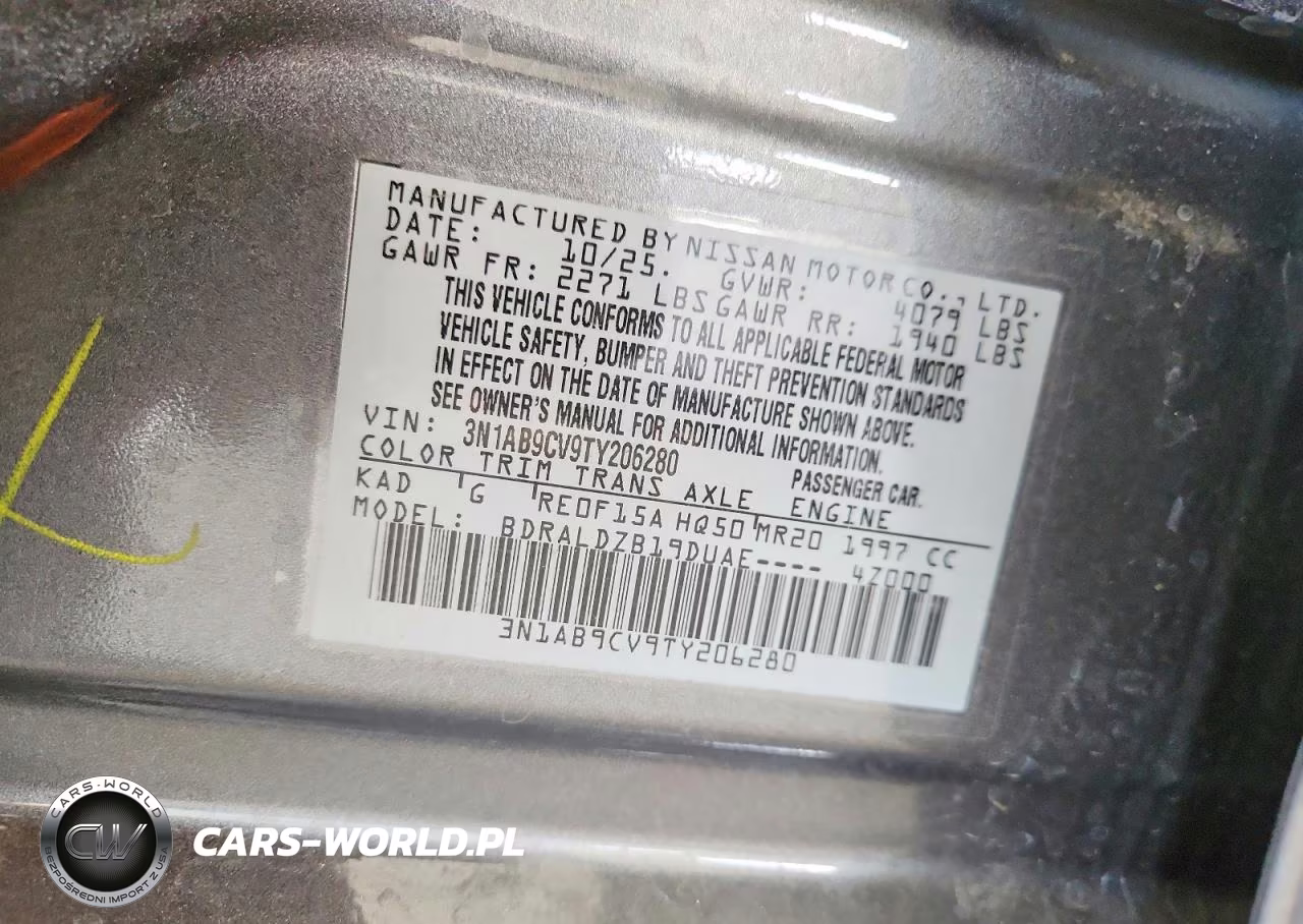 2026 Nissan Sentra Sv VIN:3N1AB9CV9TY206280 - 13