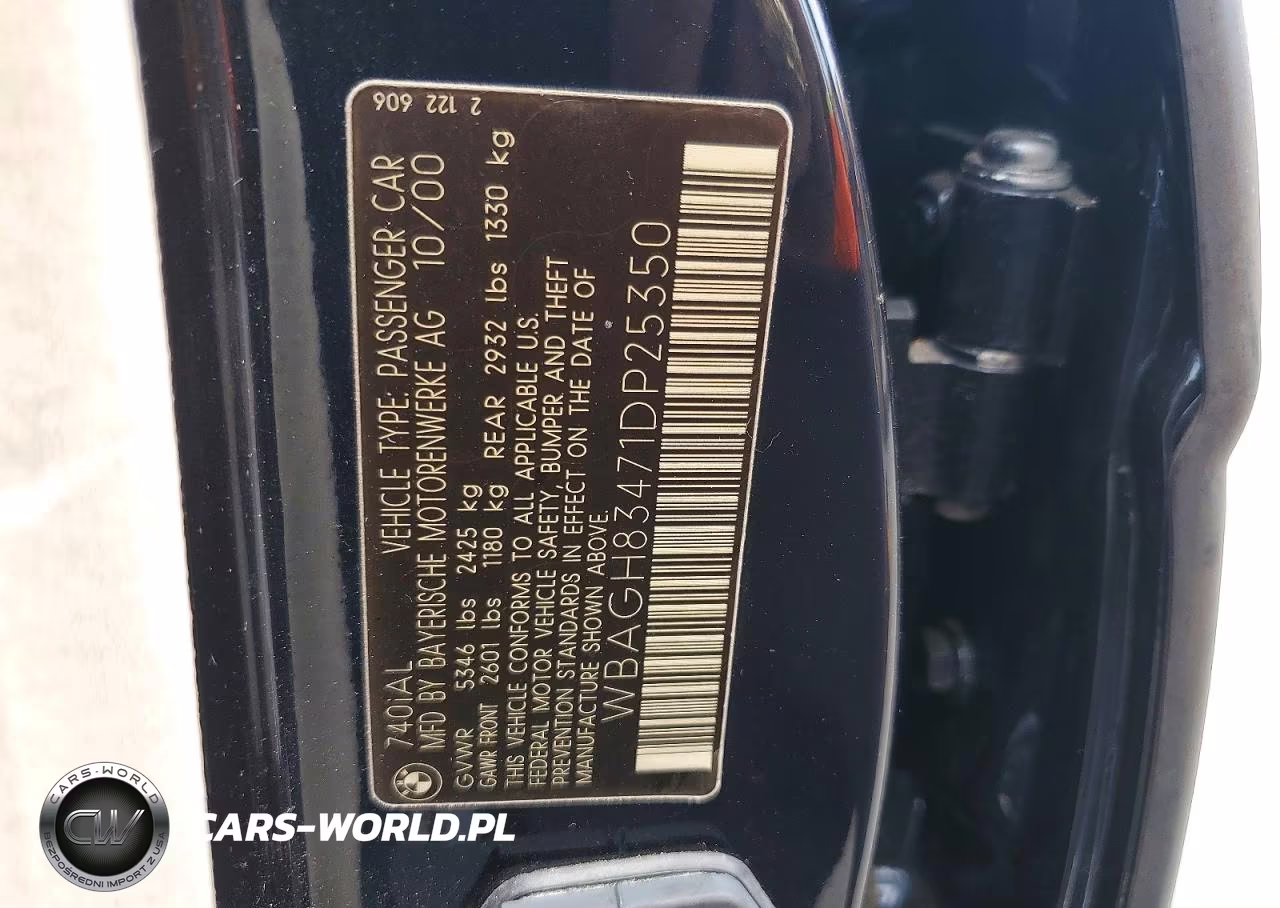 2001 BMW 740 Il VIN:WBAGH83471DP25350 - 12