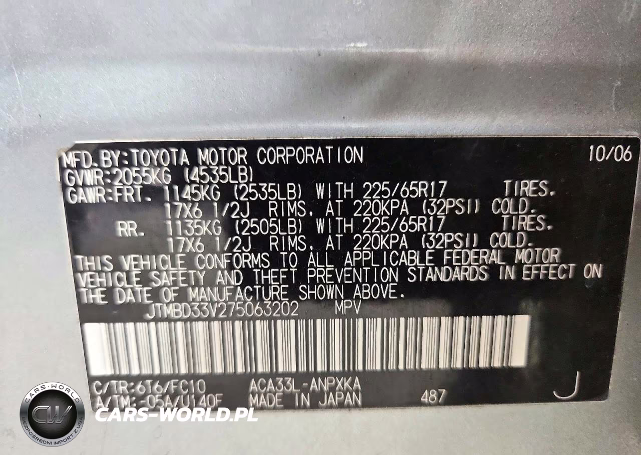 2007 Toyota Rav4 Base VIN:JTMBD33V275063202 - 13