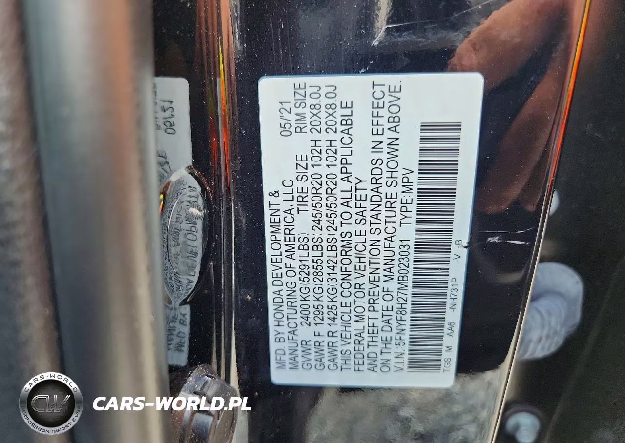 2021 Honda Passport Sport VIN:5FNYF8H27MB023031 - 13