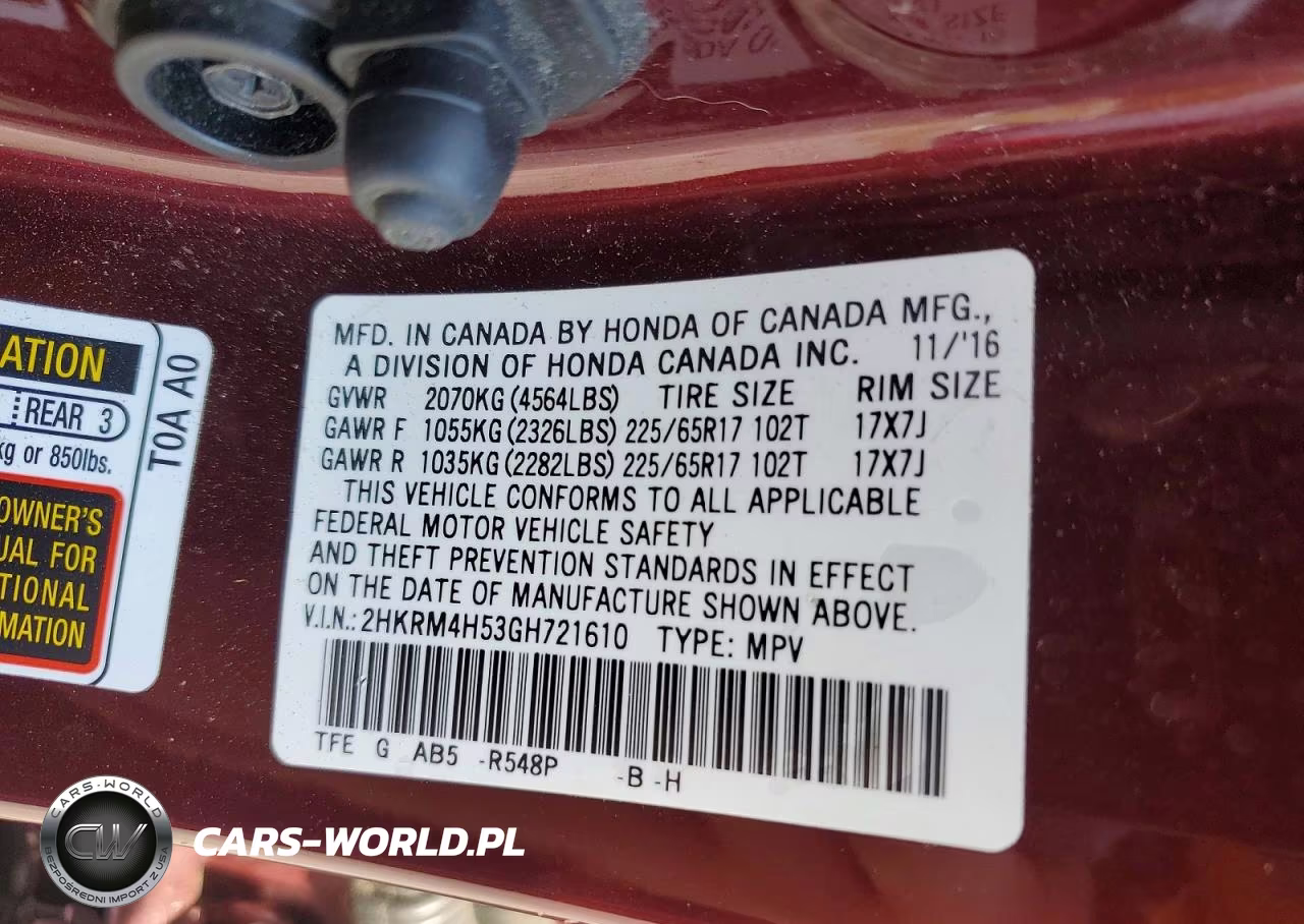 2016 Honda Cr-V Ex VIN:2HKRM4H53GH721610 - 14