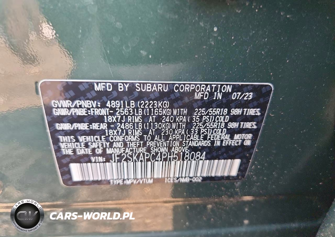 2023 Subaru Forester Limited VIN:JF2SKAPC4PH518084 - 13