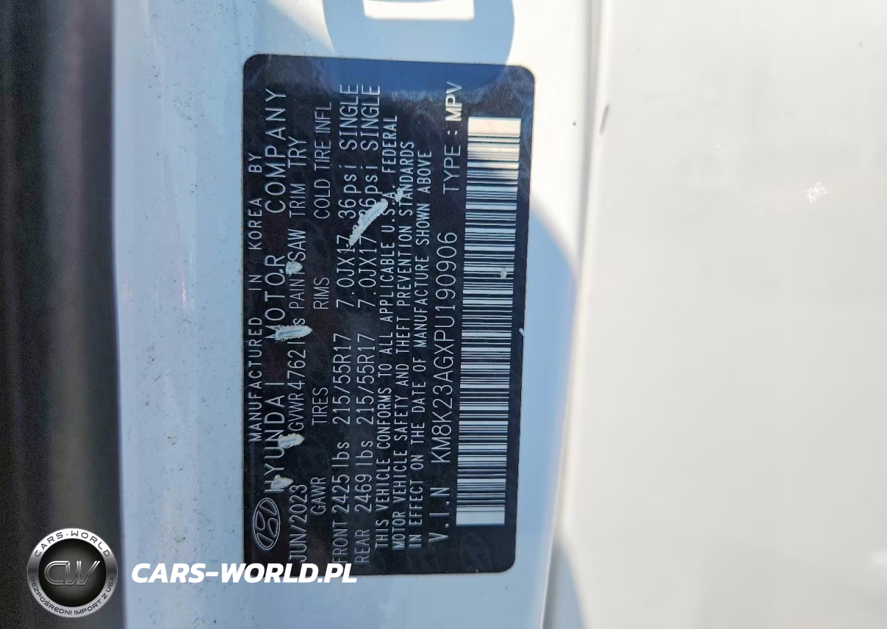 2023 Hyundai Kona Se VIN:KM8K23AGXPU190906 - 12