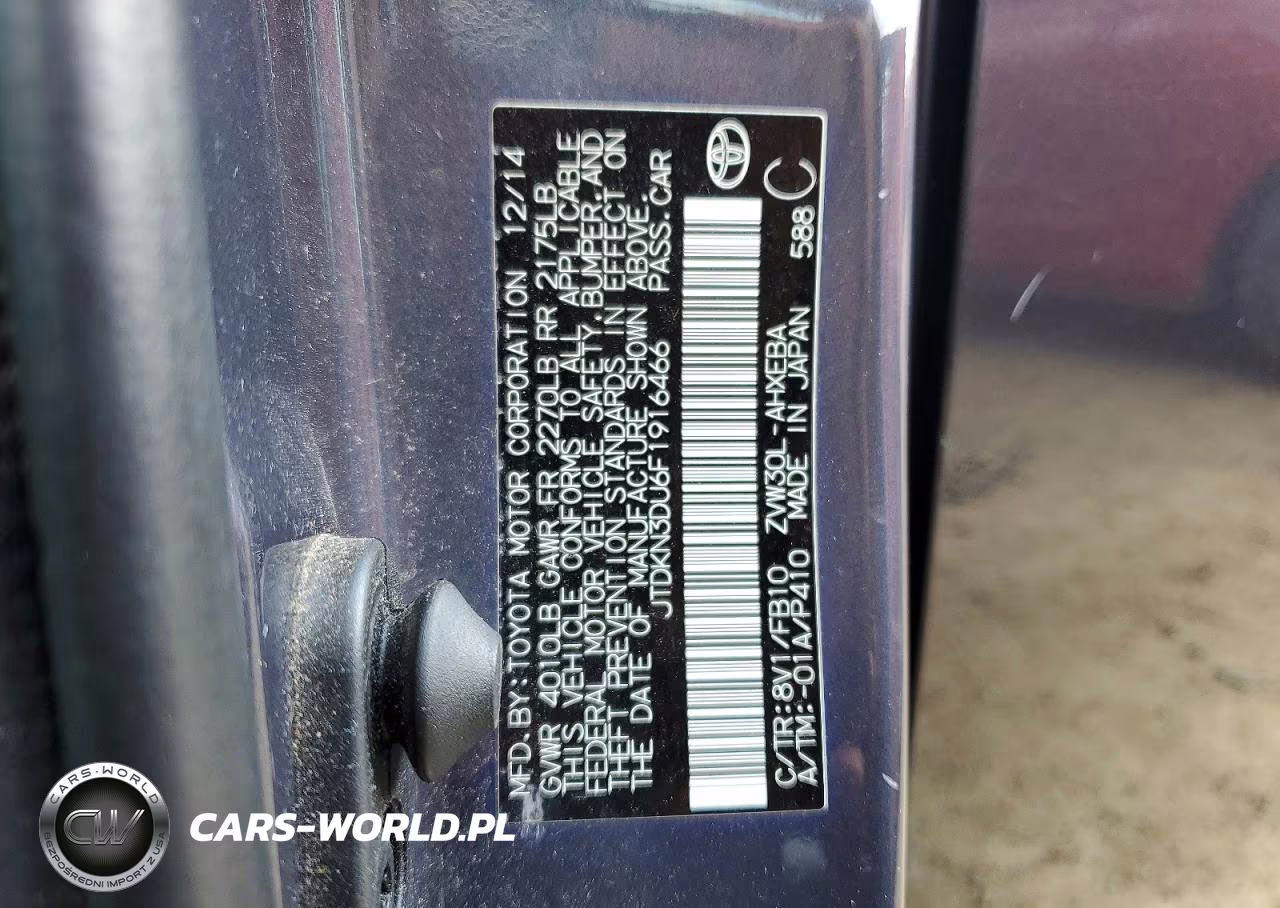 2015 Toyota Prius Two VIN:JTDKN3DU6F1916466 - 12