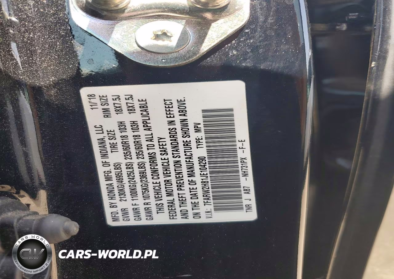 2018 Honda Cr-V Exl VIN:7FARW2H81JE104290 - 13