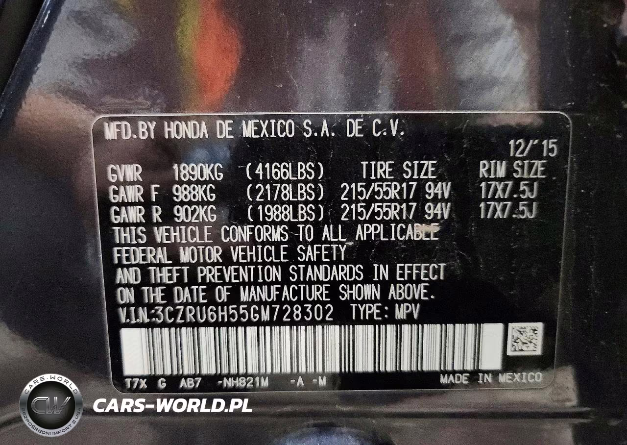 2016 Honda Hr-V Ex VIN:3CZRU6H55GM728302 - 13