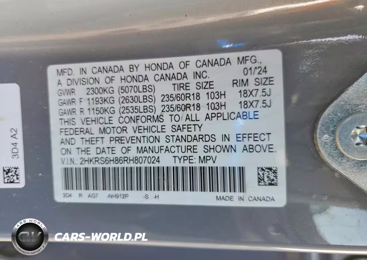 2024 Honda Cr-V Sport-L VIN:2HKRS6H86RH807024 - 13
