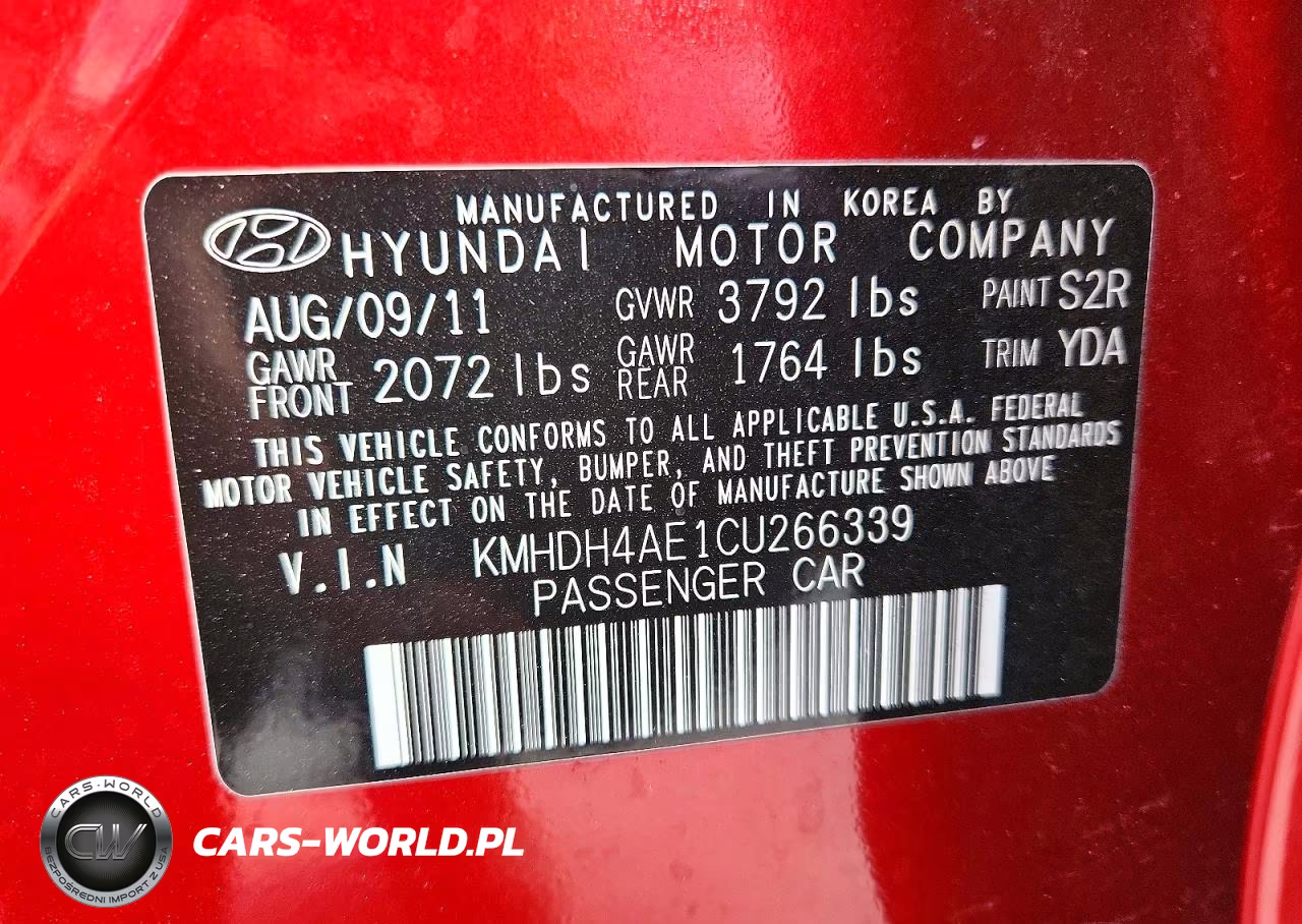 2012 Hyundai Elantra Gls VIN:KMHDH4AE1CU266339 - 13