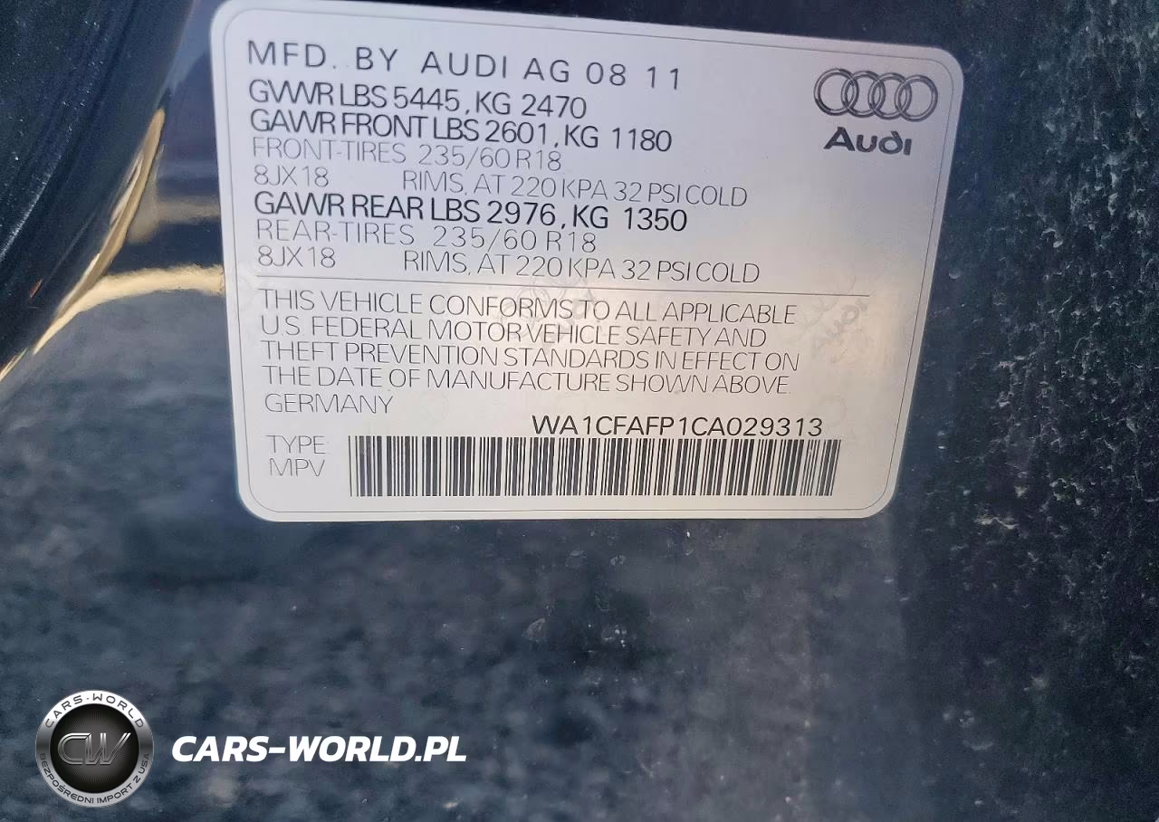 2012 Audi Q5 Premium VIN:WA1CFAFP1CA029313 - 13